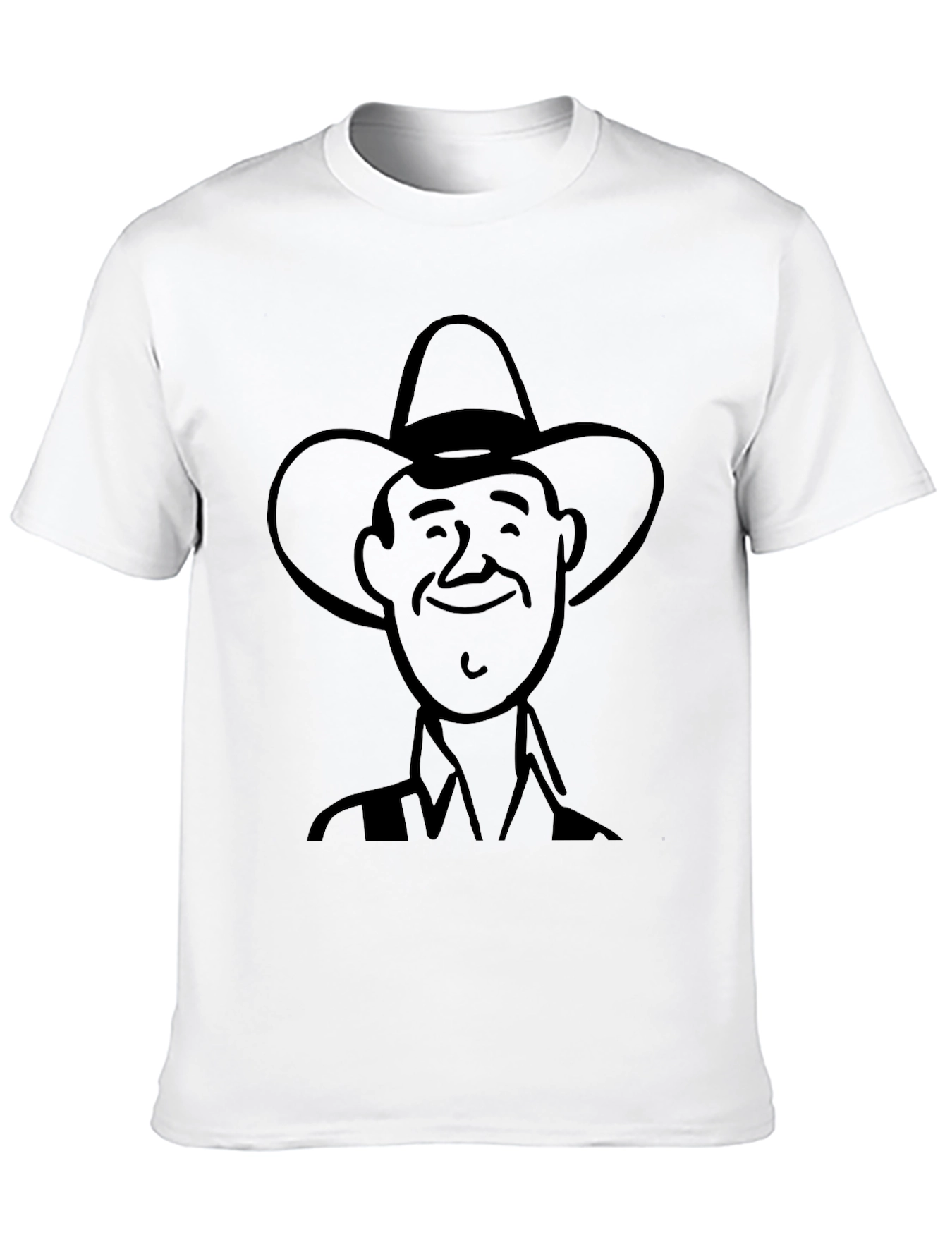 Retro Cowboy Cartoon T-Shirt - Black