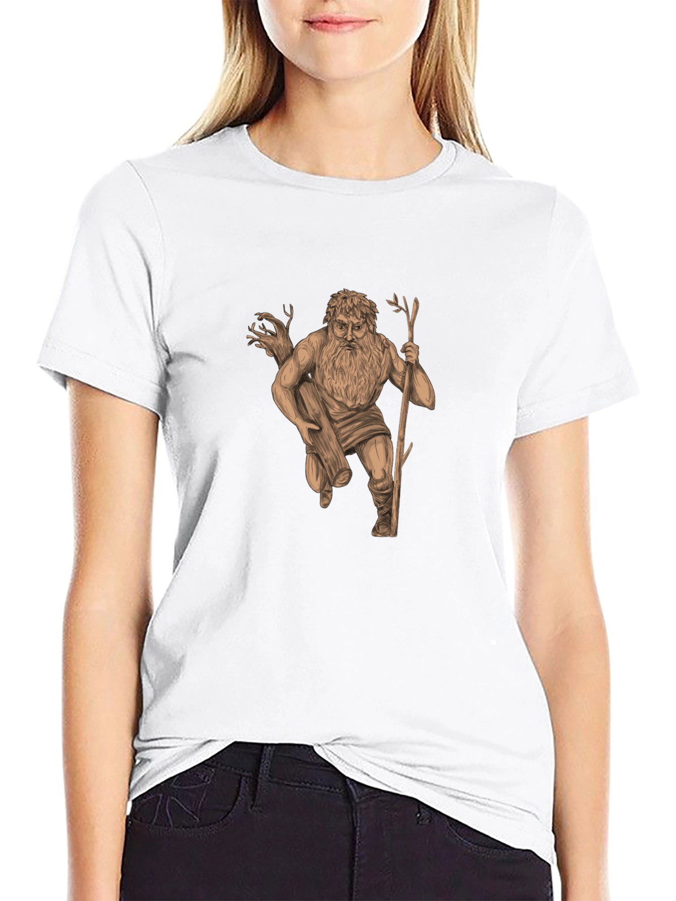 Mythical Woodcut Graphic Tee - Black