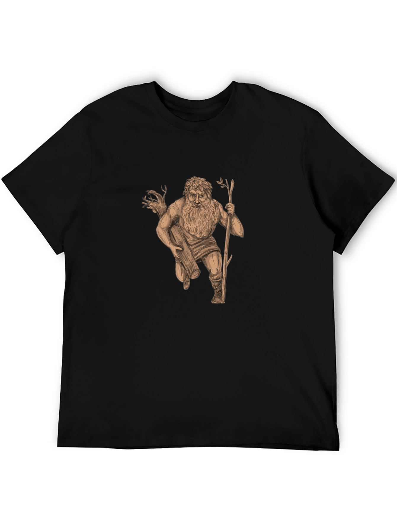 Mythical Woodcut Graphic Tee - Black