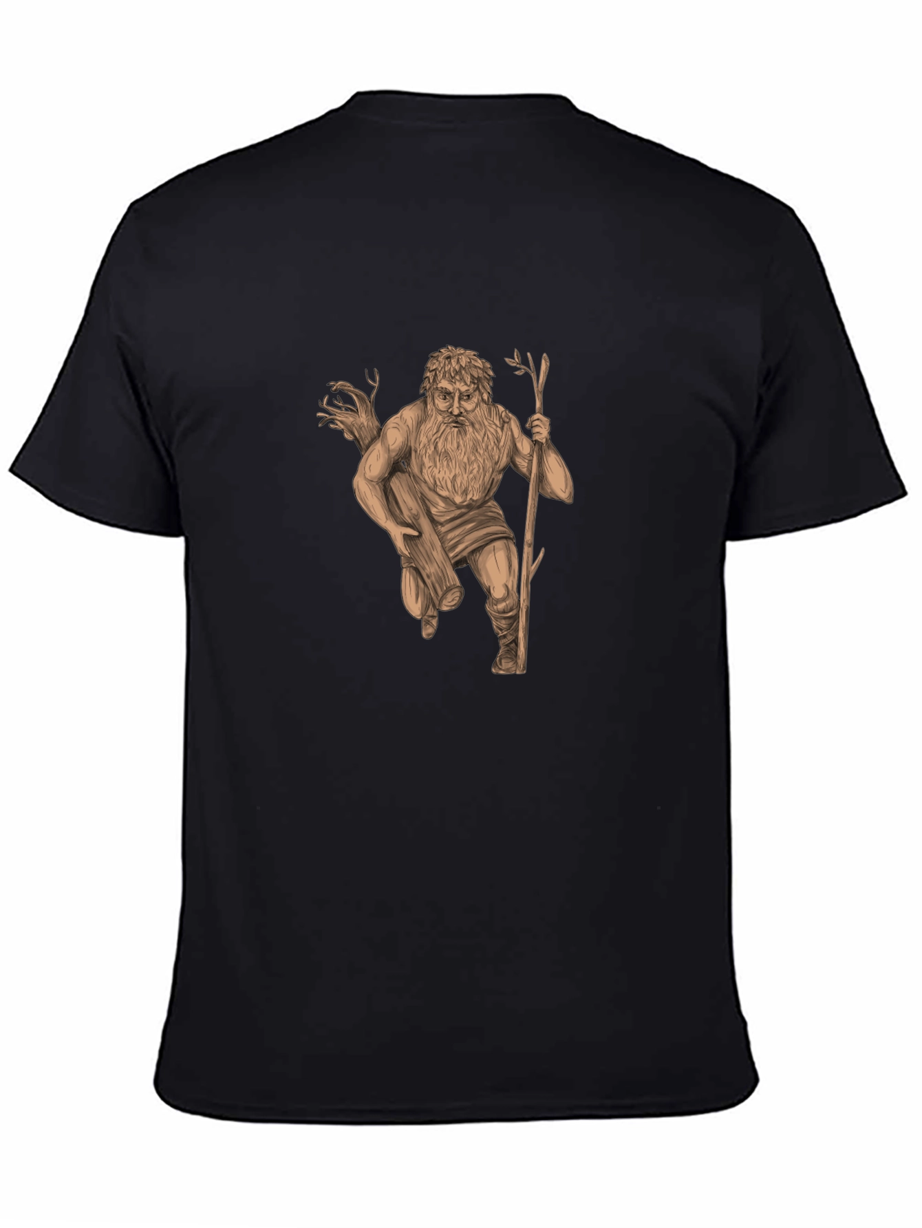 Mythical Woodcut Graphic Tee - Black