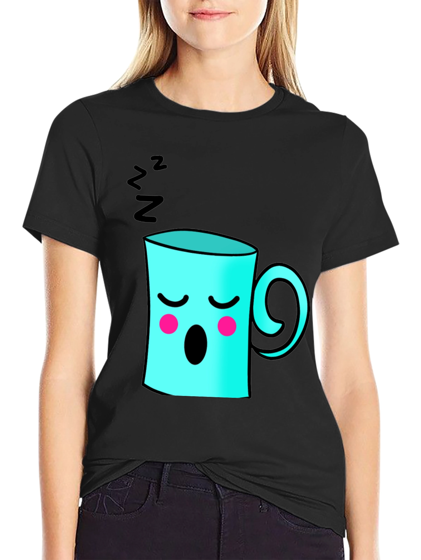 Sleepy Coffee Cup Graphic Tee