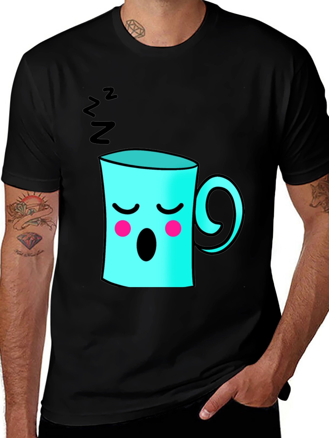 Sleepy Coffee Cup Graphic Tee