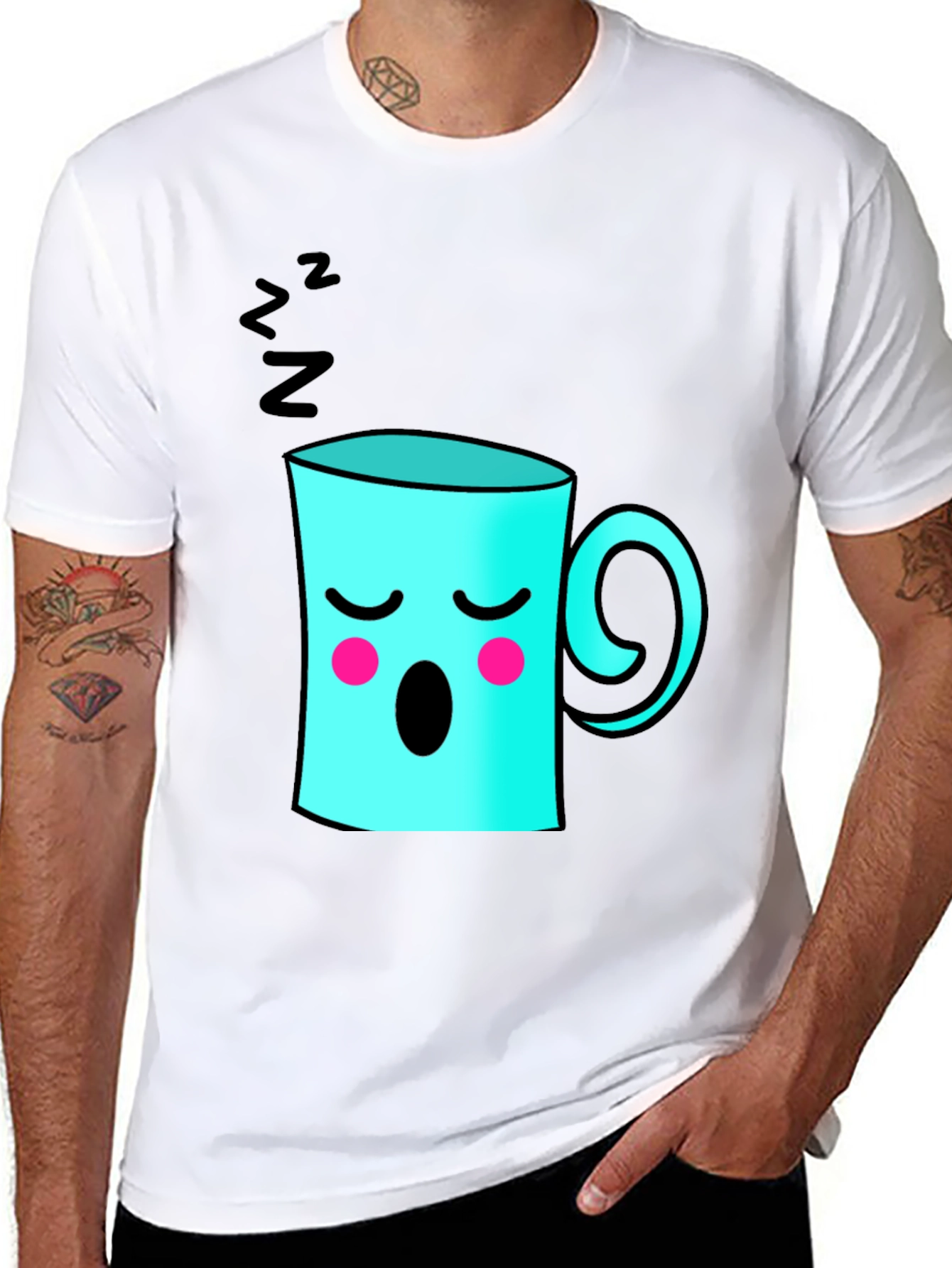 Sleepy Coffee Cup Graphic Tee