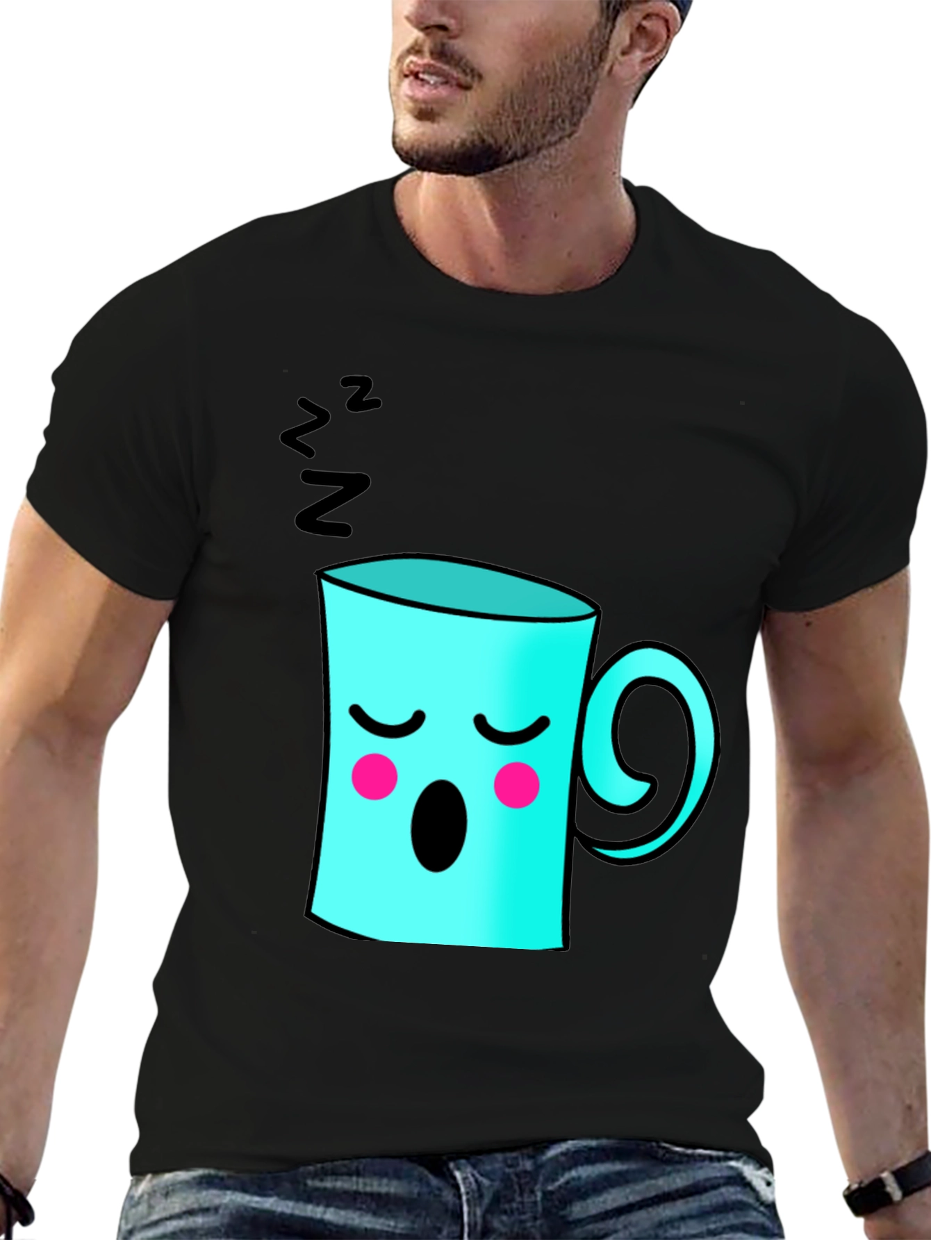 Sleepy Coffee Cup Graphic Tee