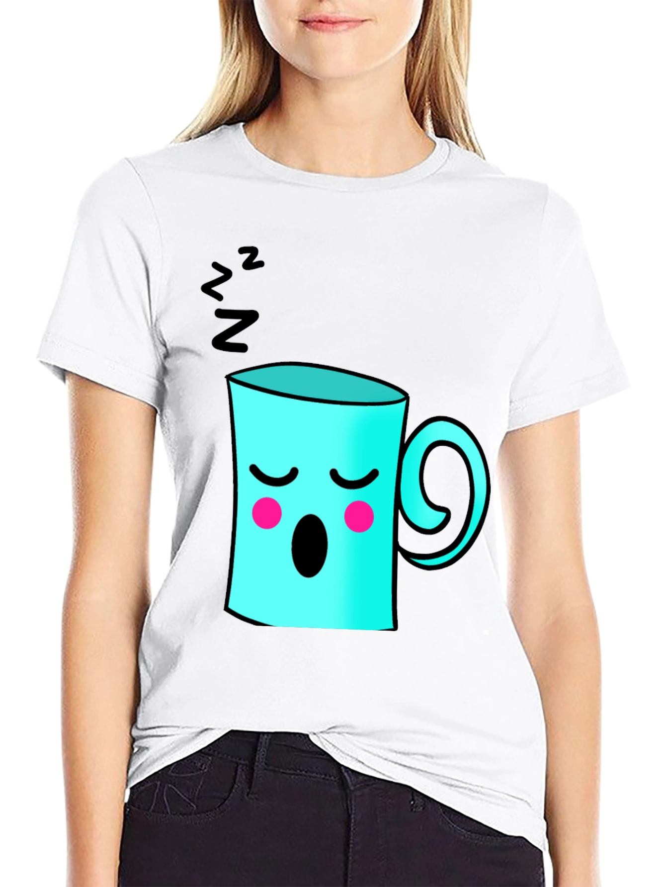 Sleepy Coffee Cup Graphic Tee