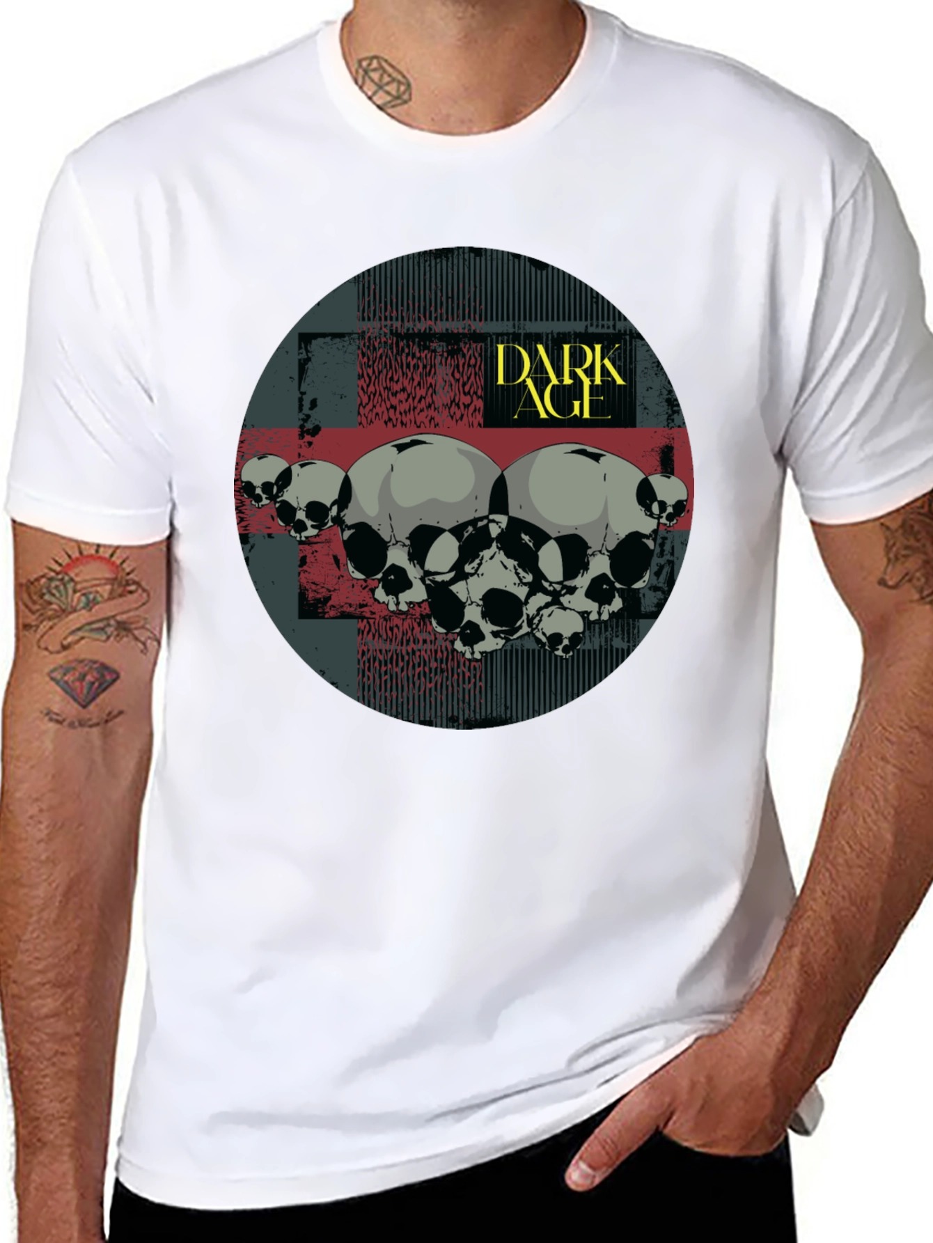 Dark Age Skull Graphic T-Shirt - Black