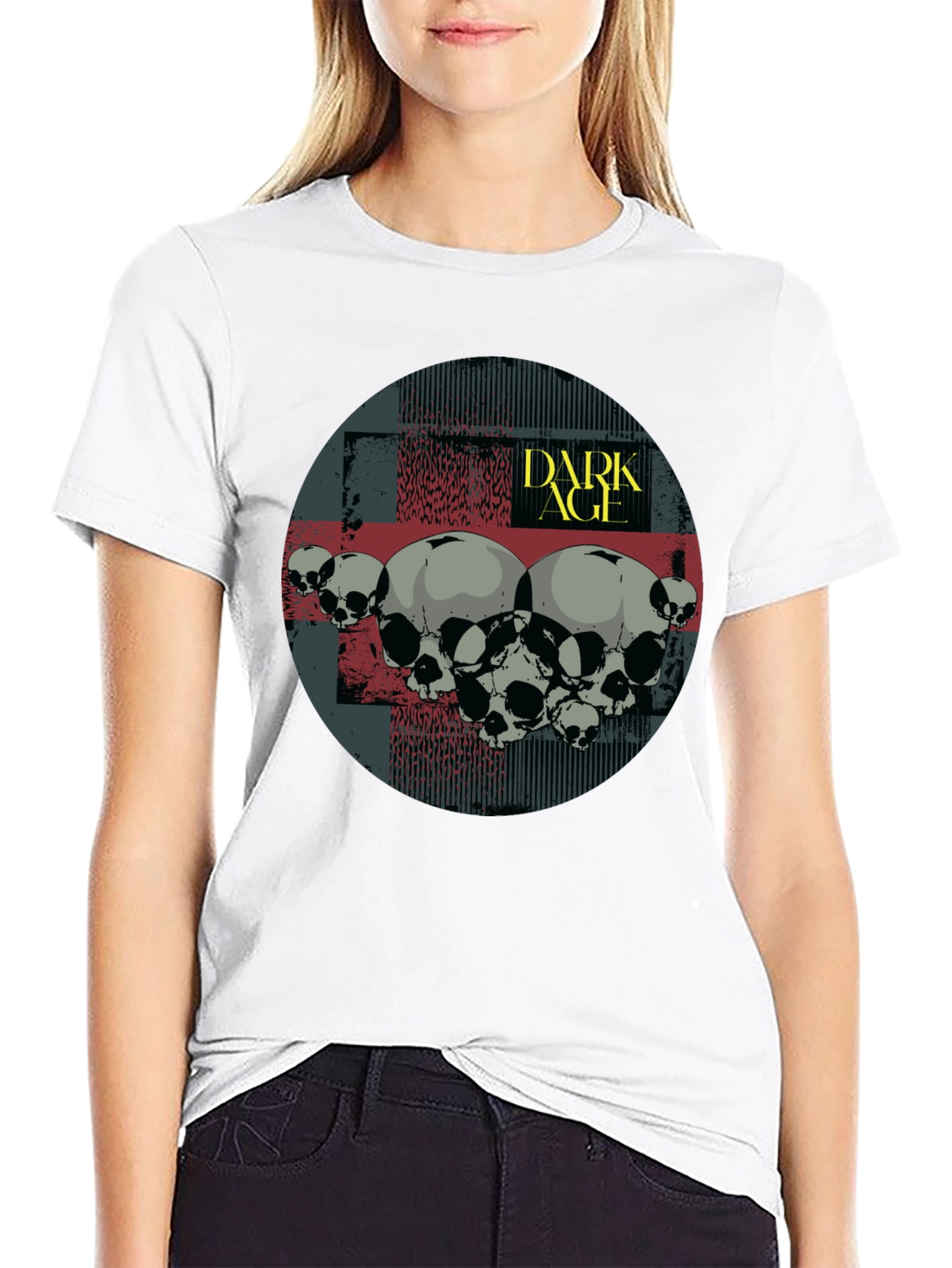 Dark Age Skull Graphic T-Shirt - Black