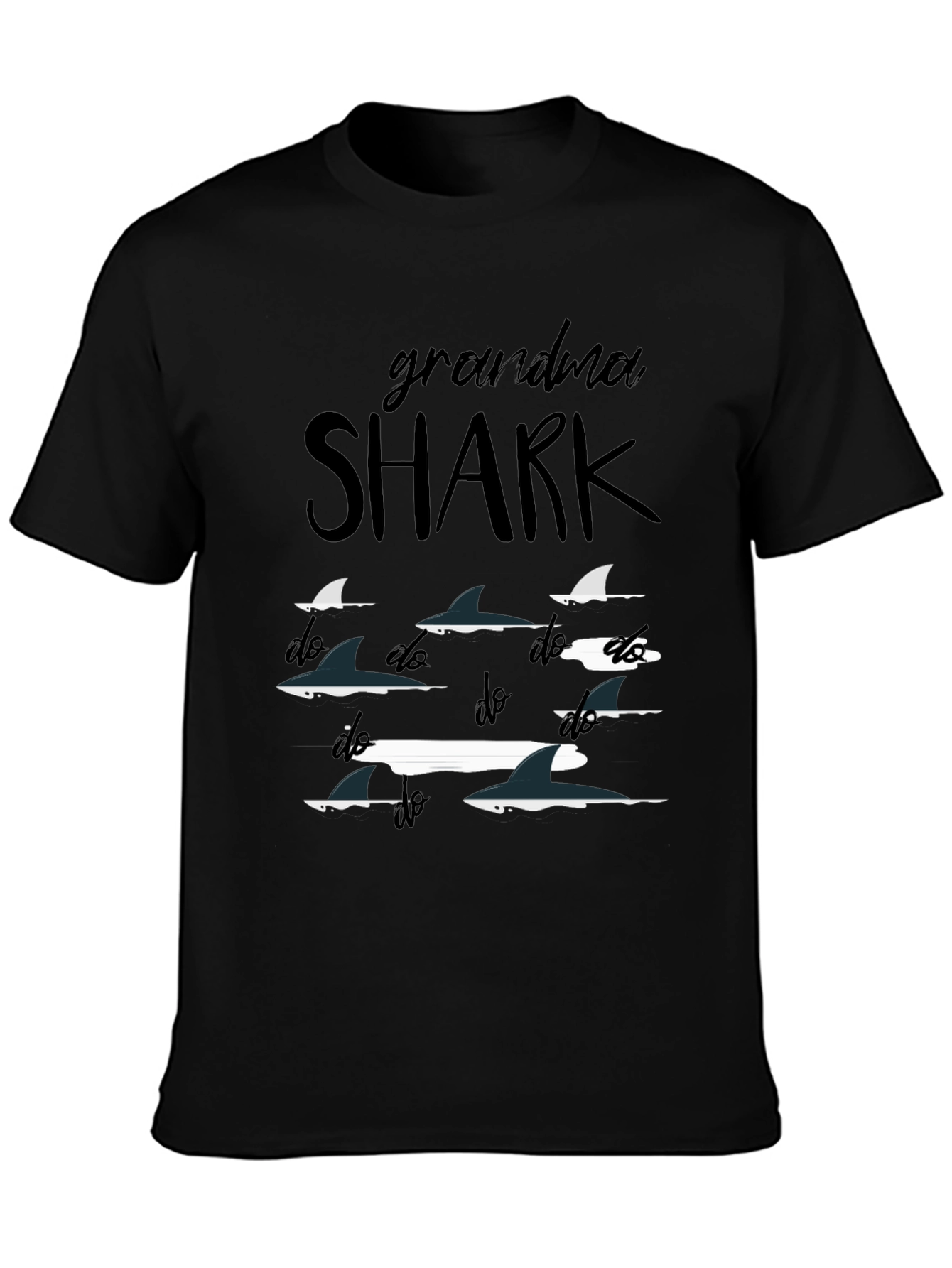 Grandma Shark Doo Doo Doo Black T-Shirt