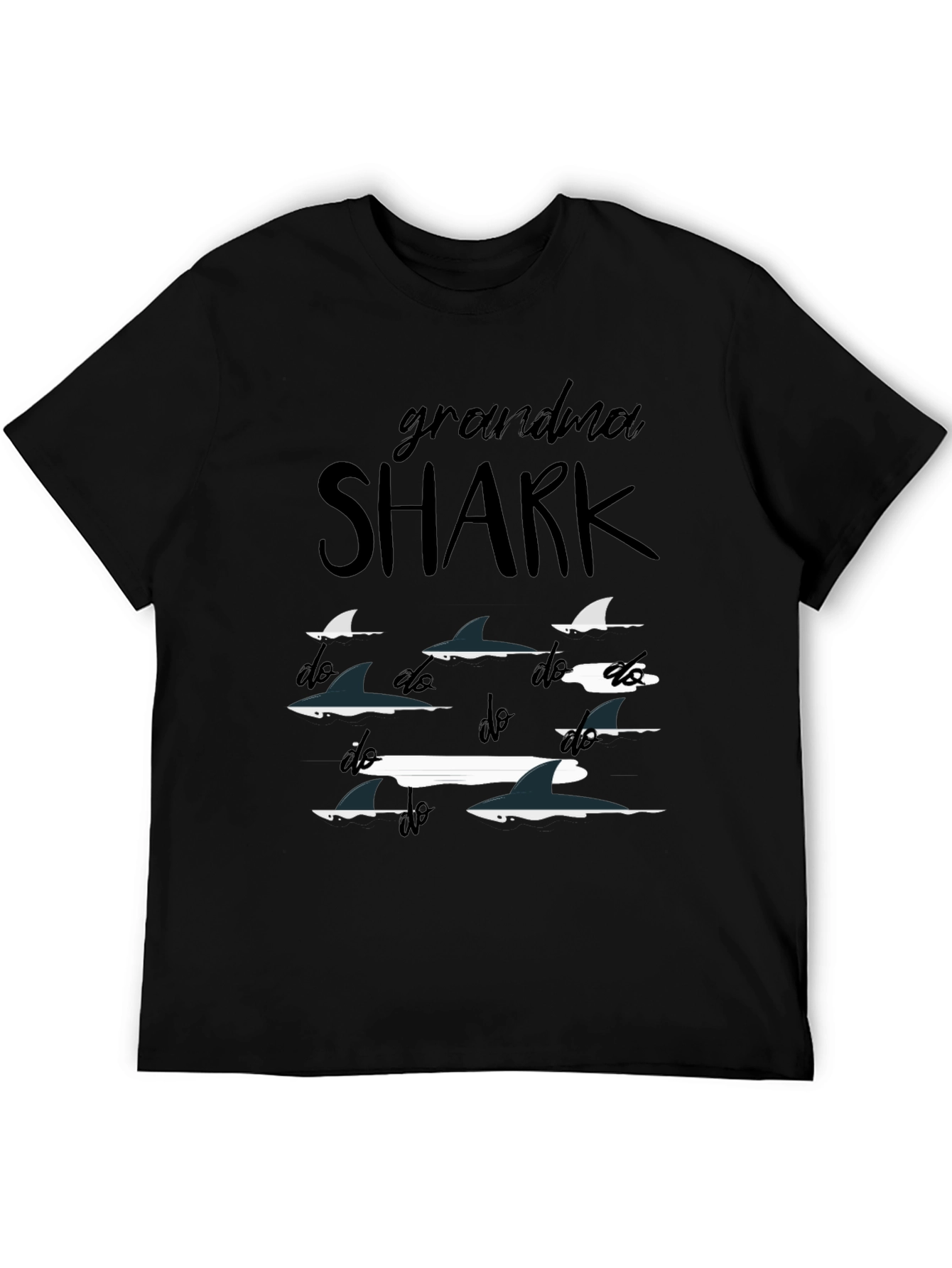 Grandma Shark Doo Doo Doo Black T-Shirt