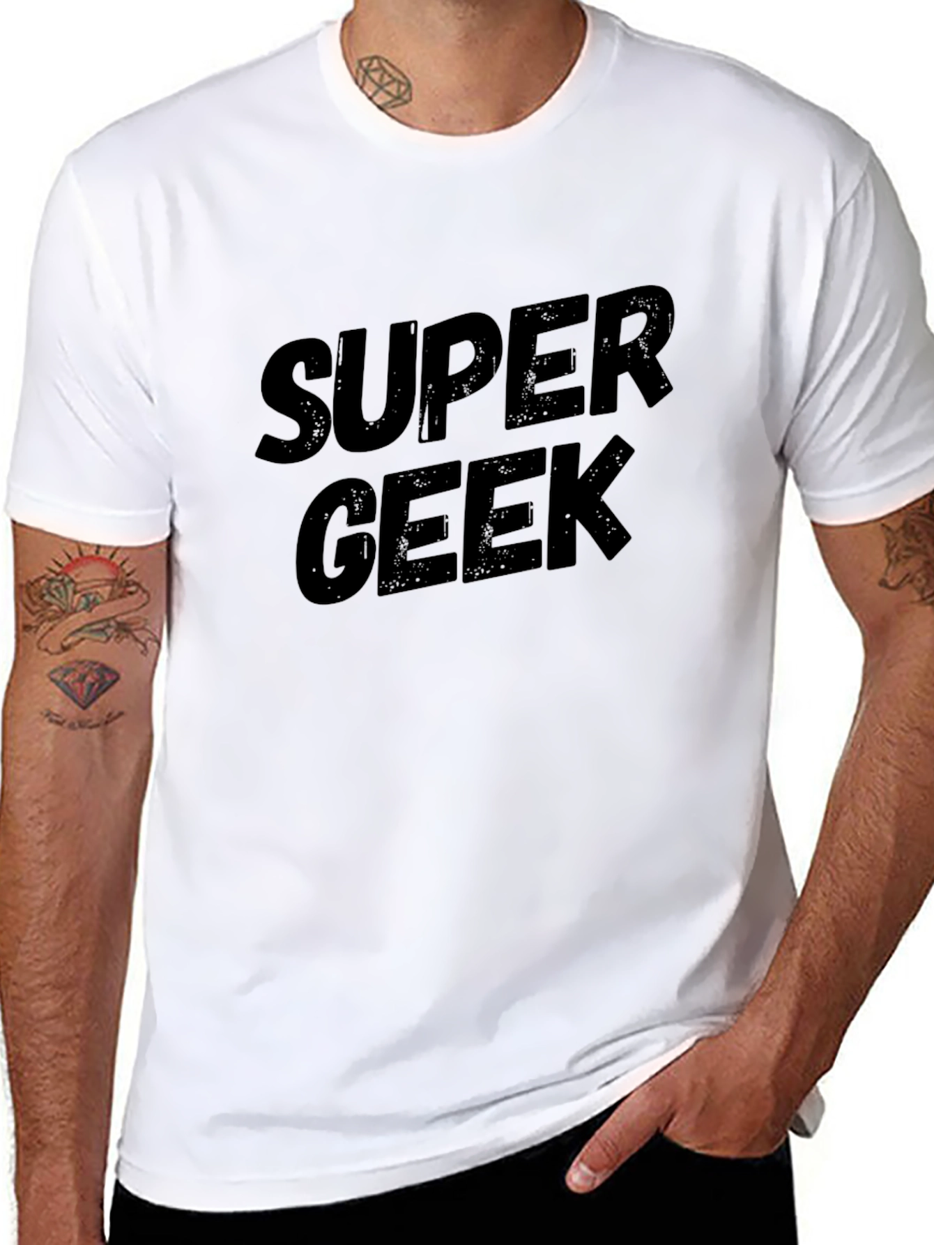 Super Geek Black T-Shirt Casual Wear