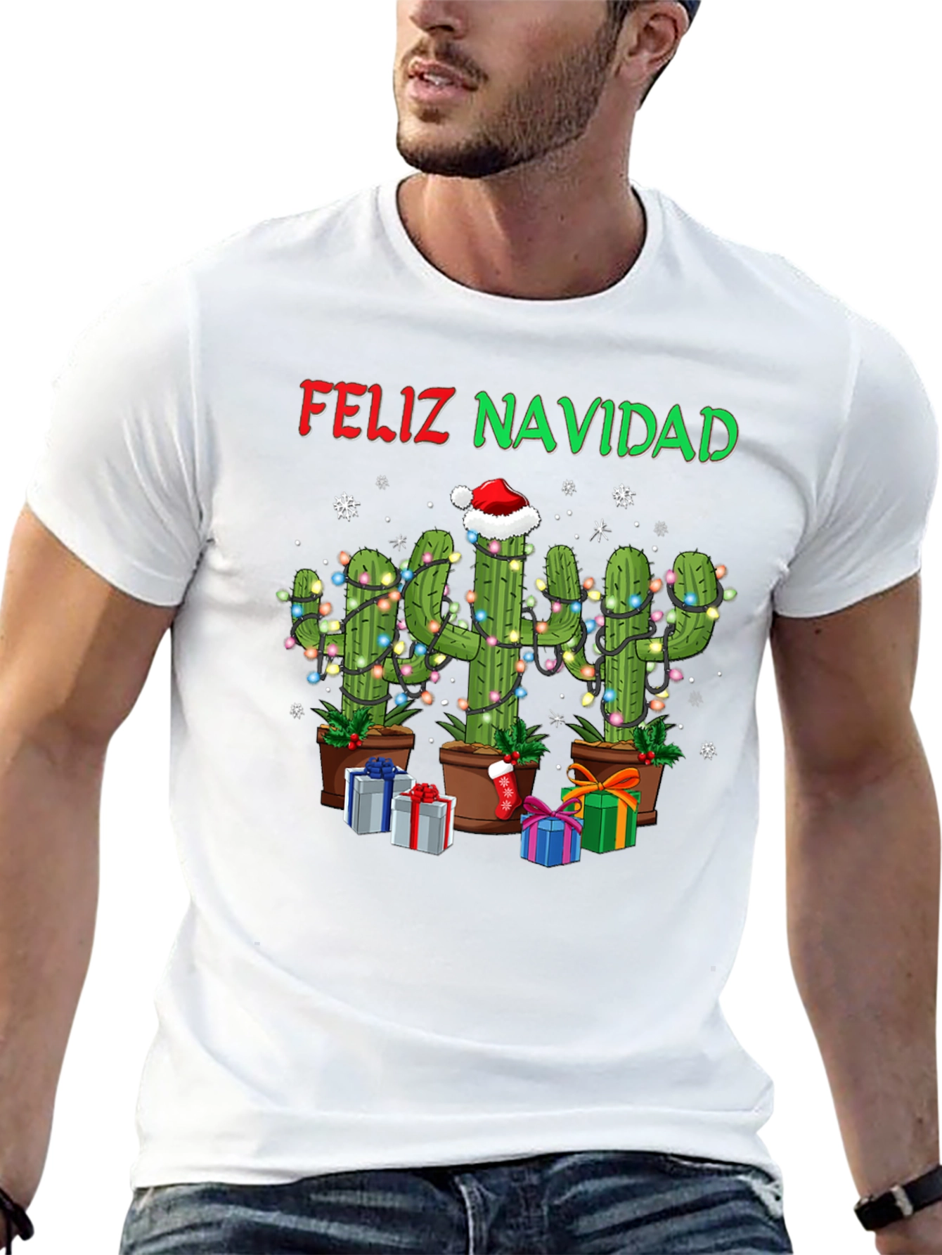 Feliz Navidad Cactus Christmas T-Shirt