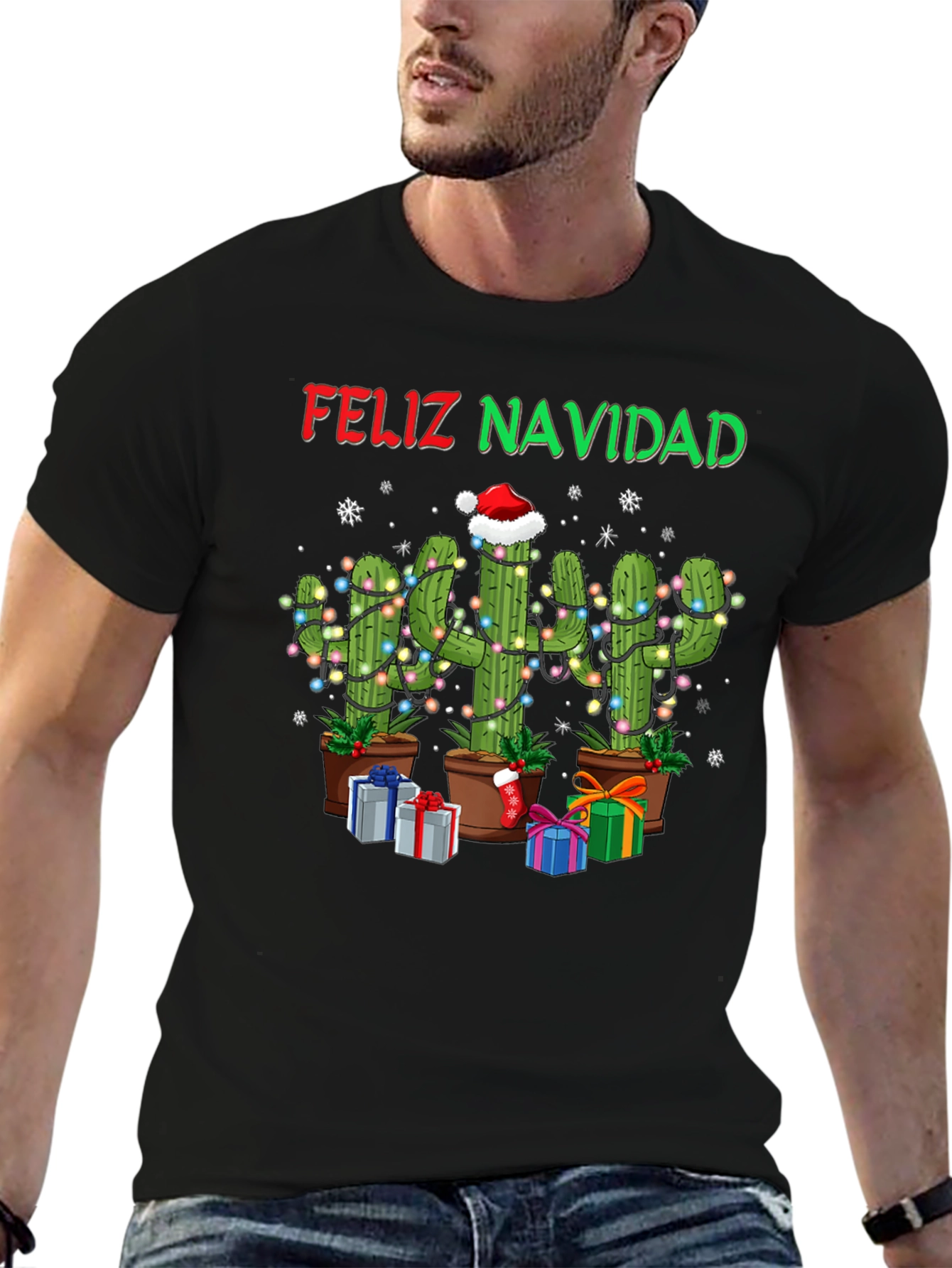 Feliz Navidad Cactus Christmas T-Shirt