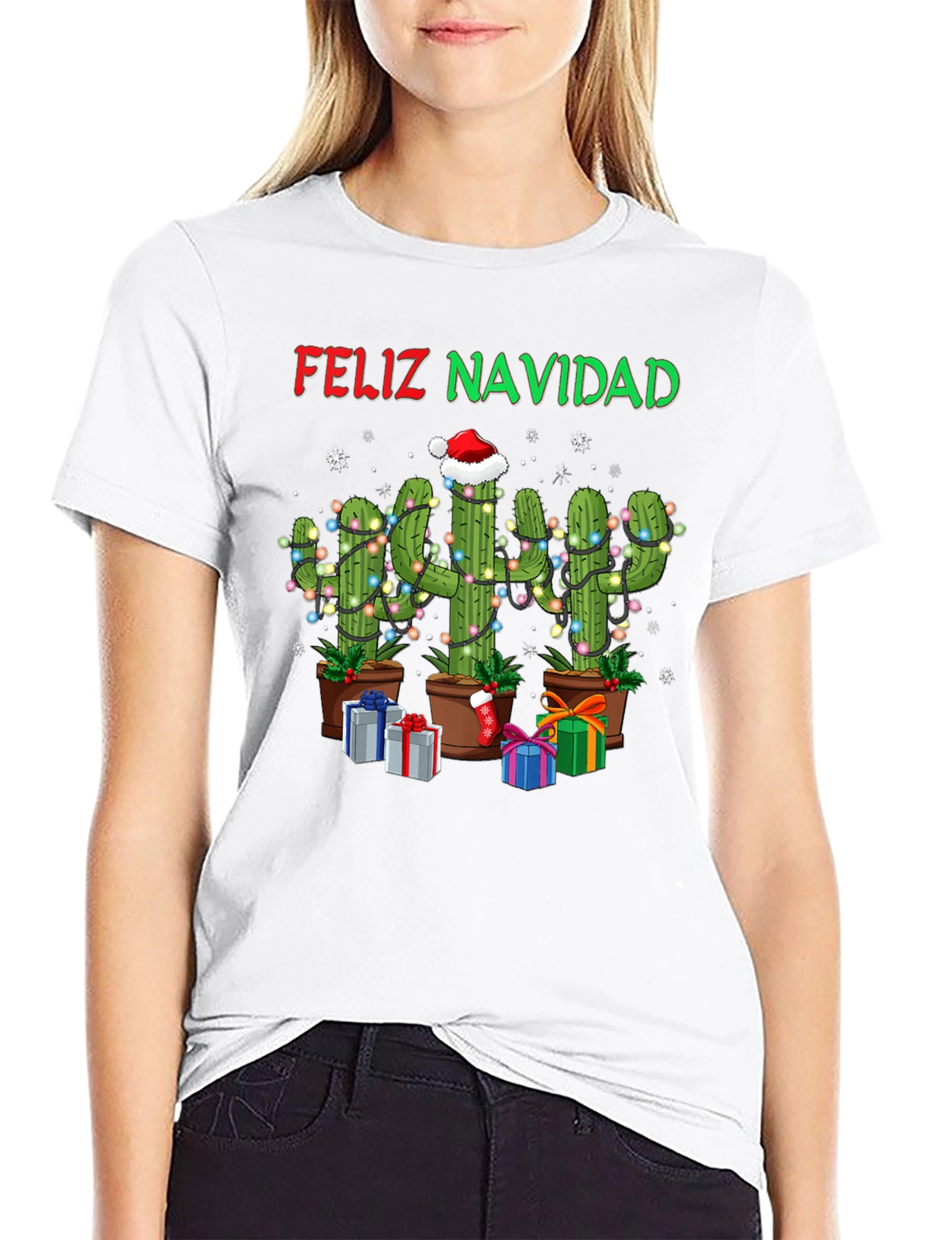Feliz Navidad Cactus Christmas T-Shirt