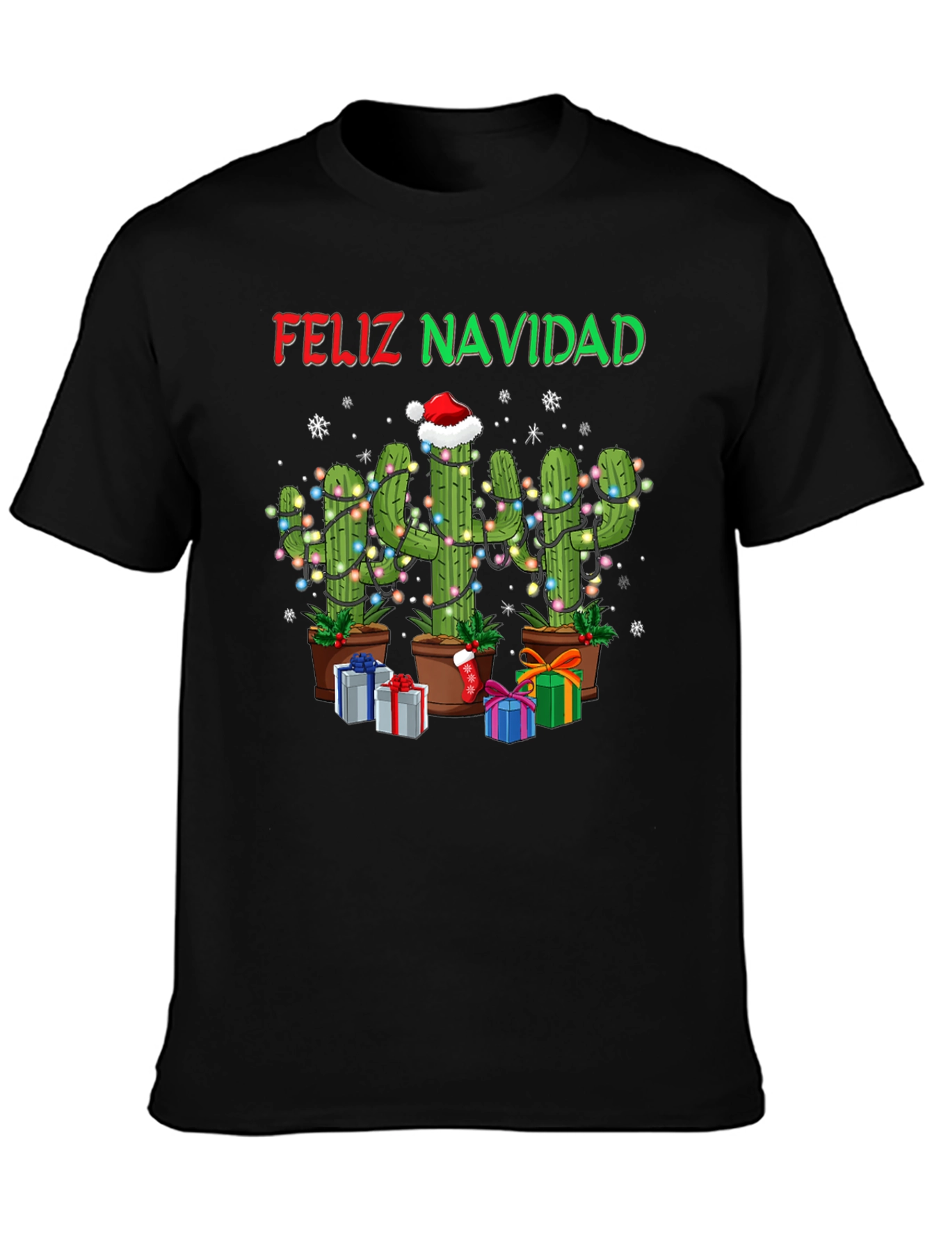 Feliz Navidad Cactus Christmas T-Shirt