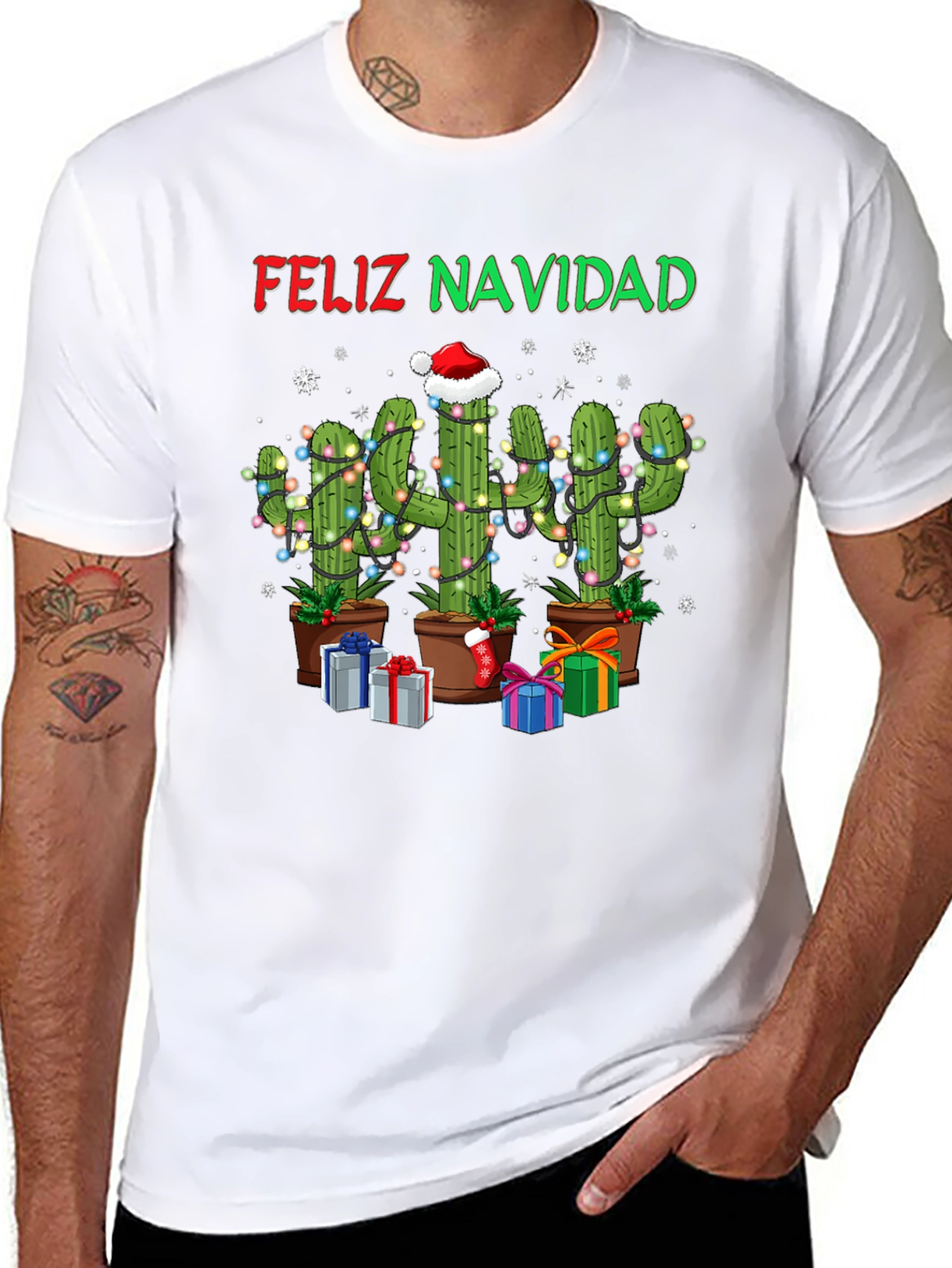 Feliz Navidad Cactus Christmas T-Shirt