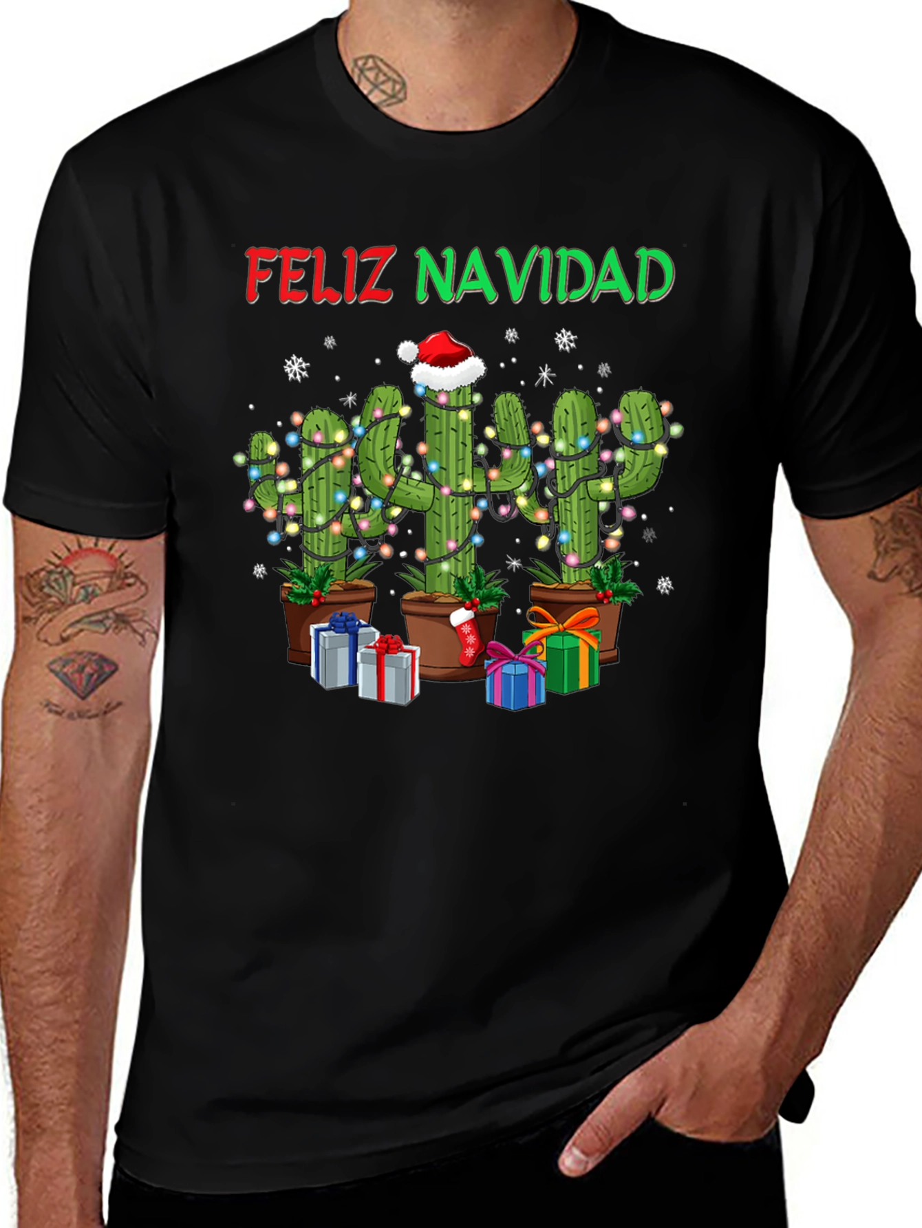 Feliz Navidad Cactus Christmas T-Shirt