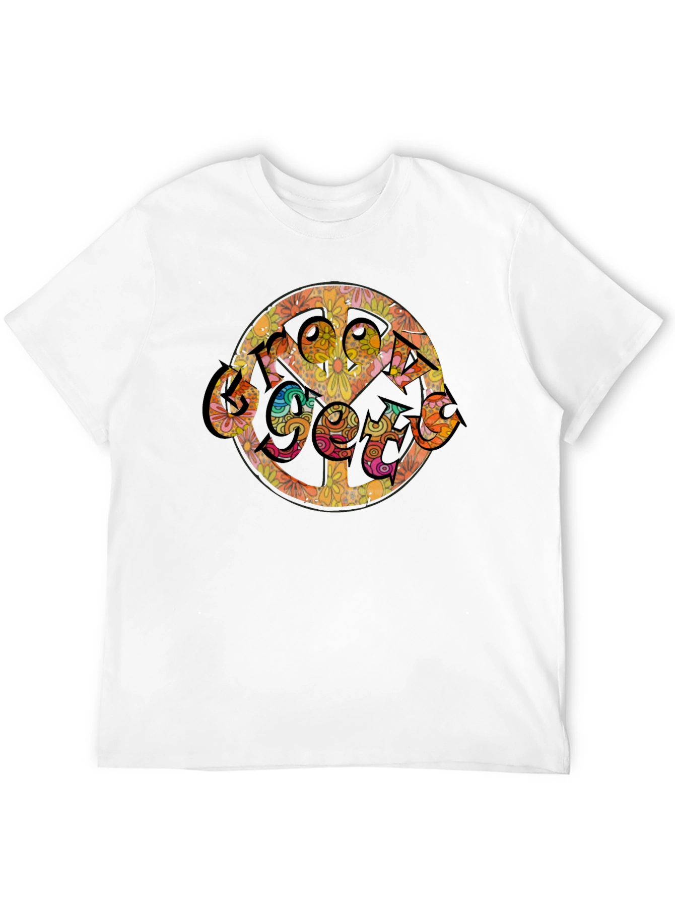 Groovy Retro Floral Peace Sign T-Shirt