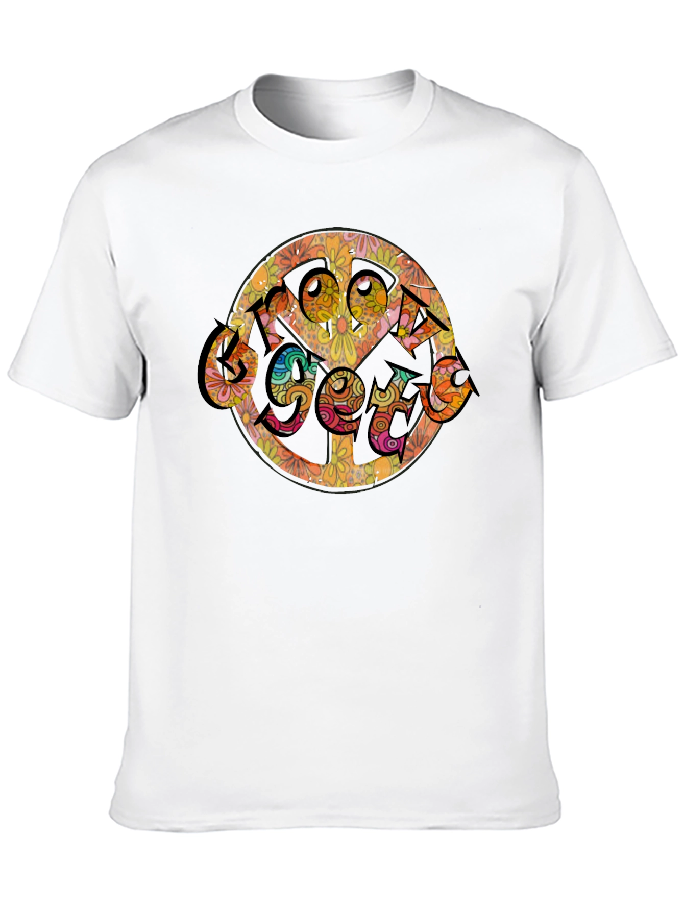 Groovy Retro Floral Peace Sign T-Shirt