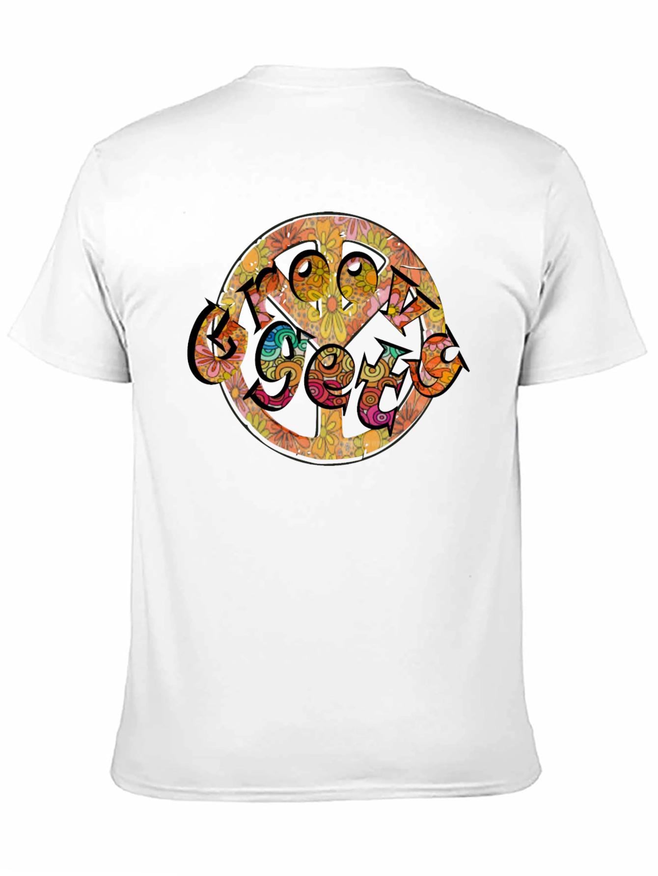 Groovy Retro Floral Peace Sign T-Shirt
