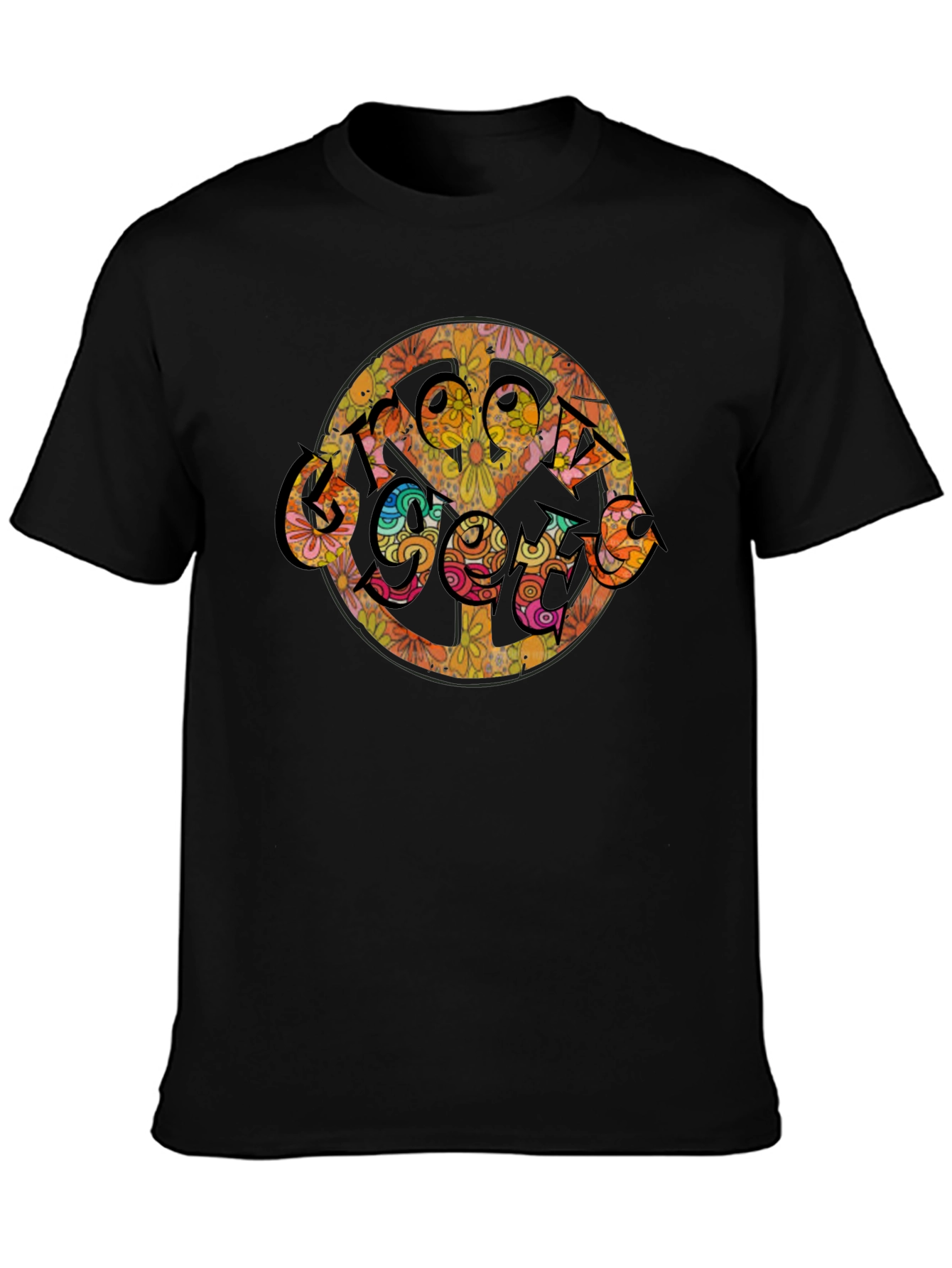 Groovy Retro Floral Peace Sign T-Shirt