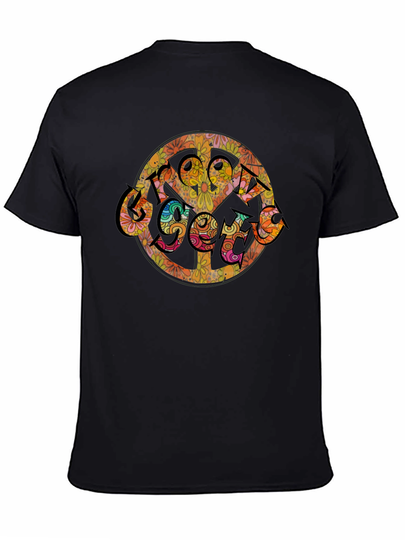 Groovy Retro Floral Peace Sign T-Shirt