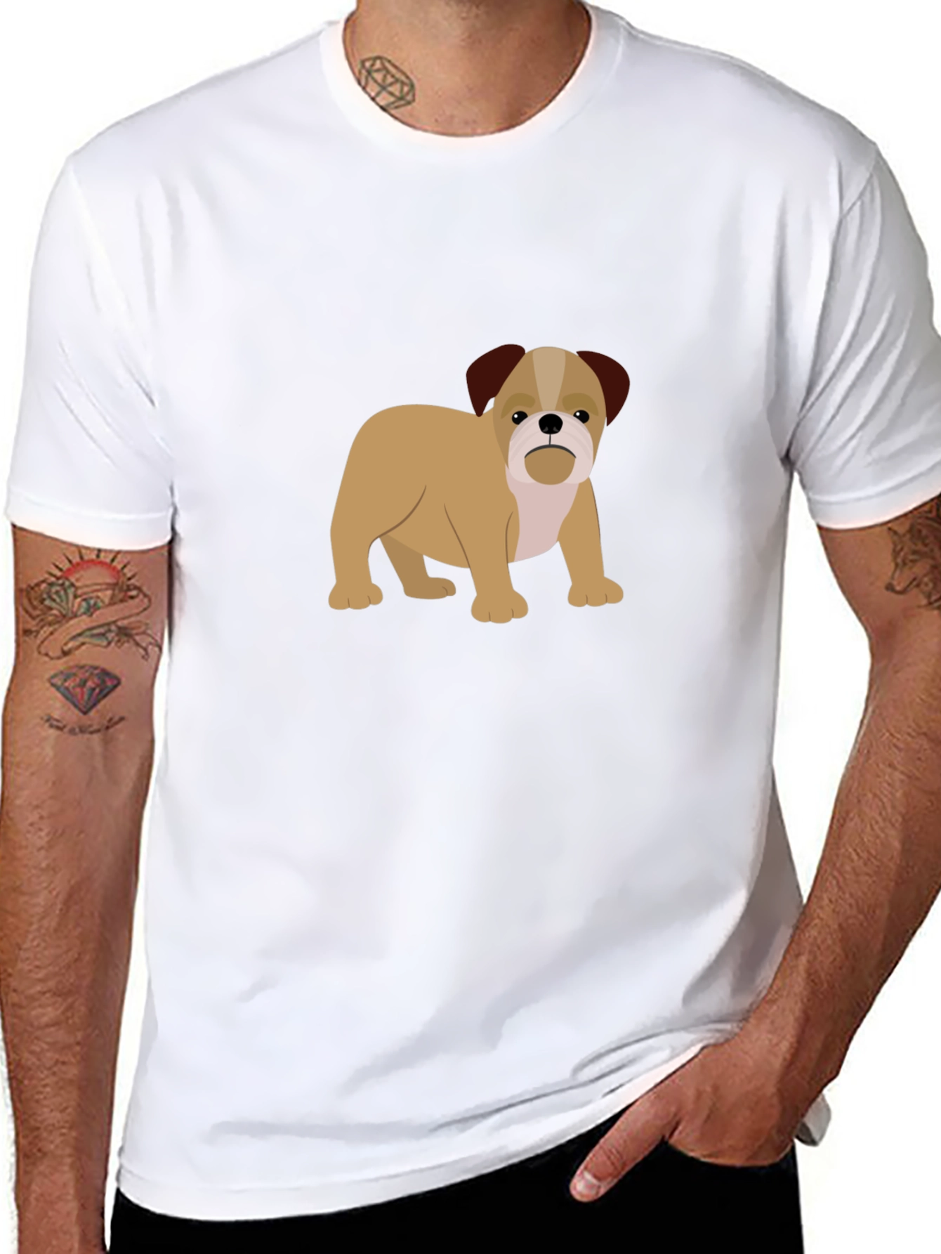 Bulldog Graphic Black T-Shirt