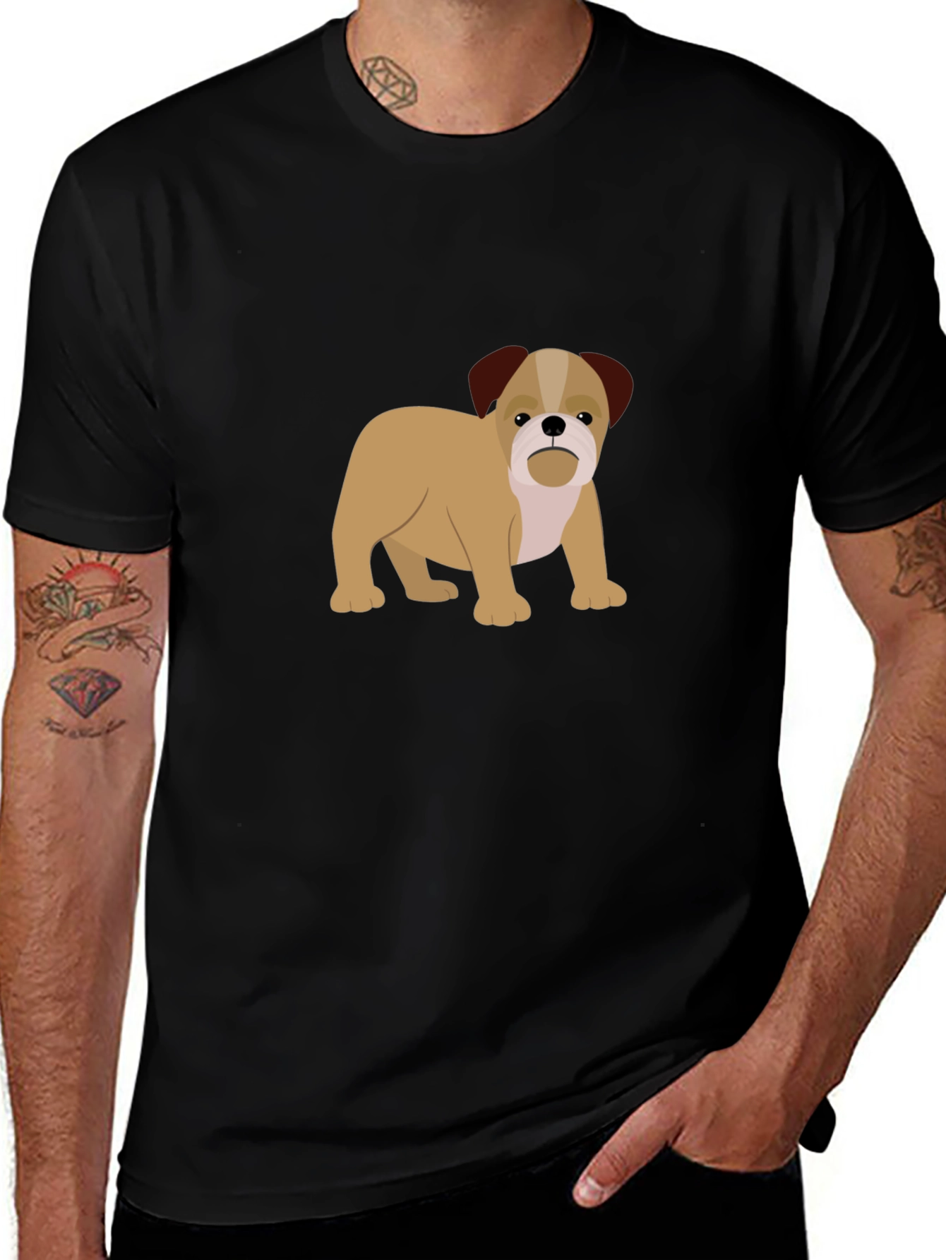 Bulldog Graphic Black T-Shirt