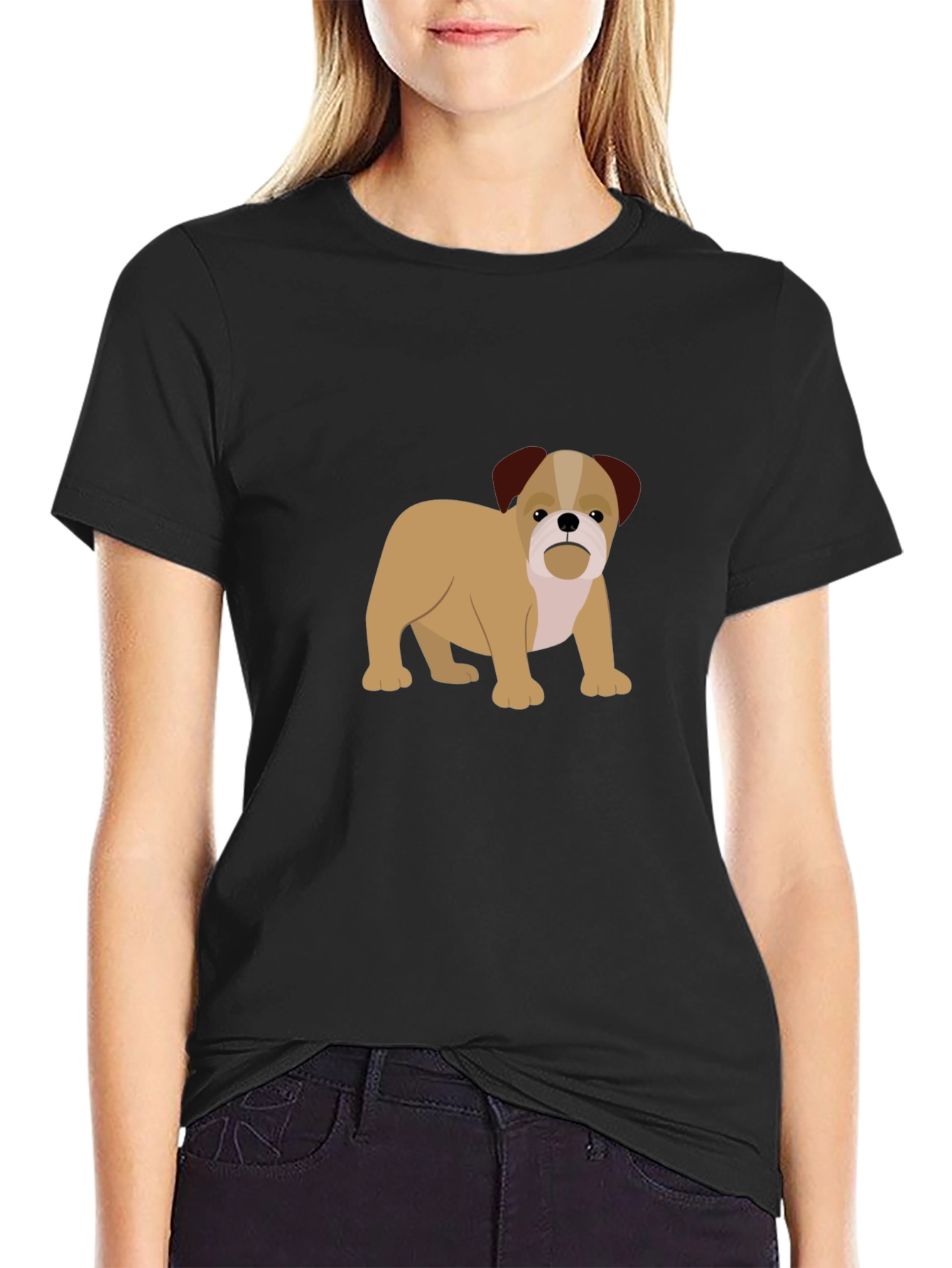 Bulldog Graphic Black T-Shirt