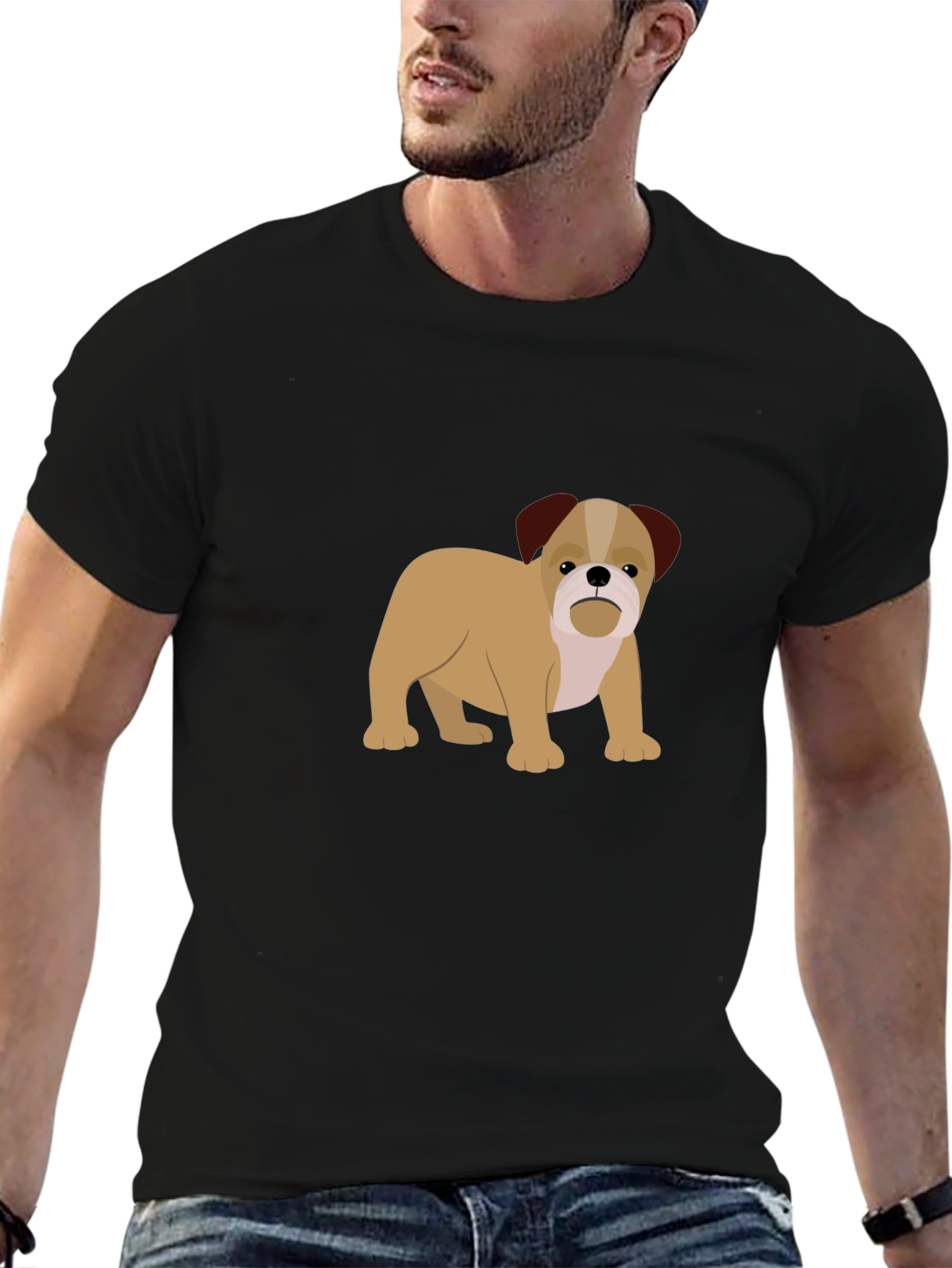 Bulldog Graphic Black T-Shirt