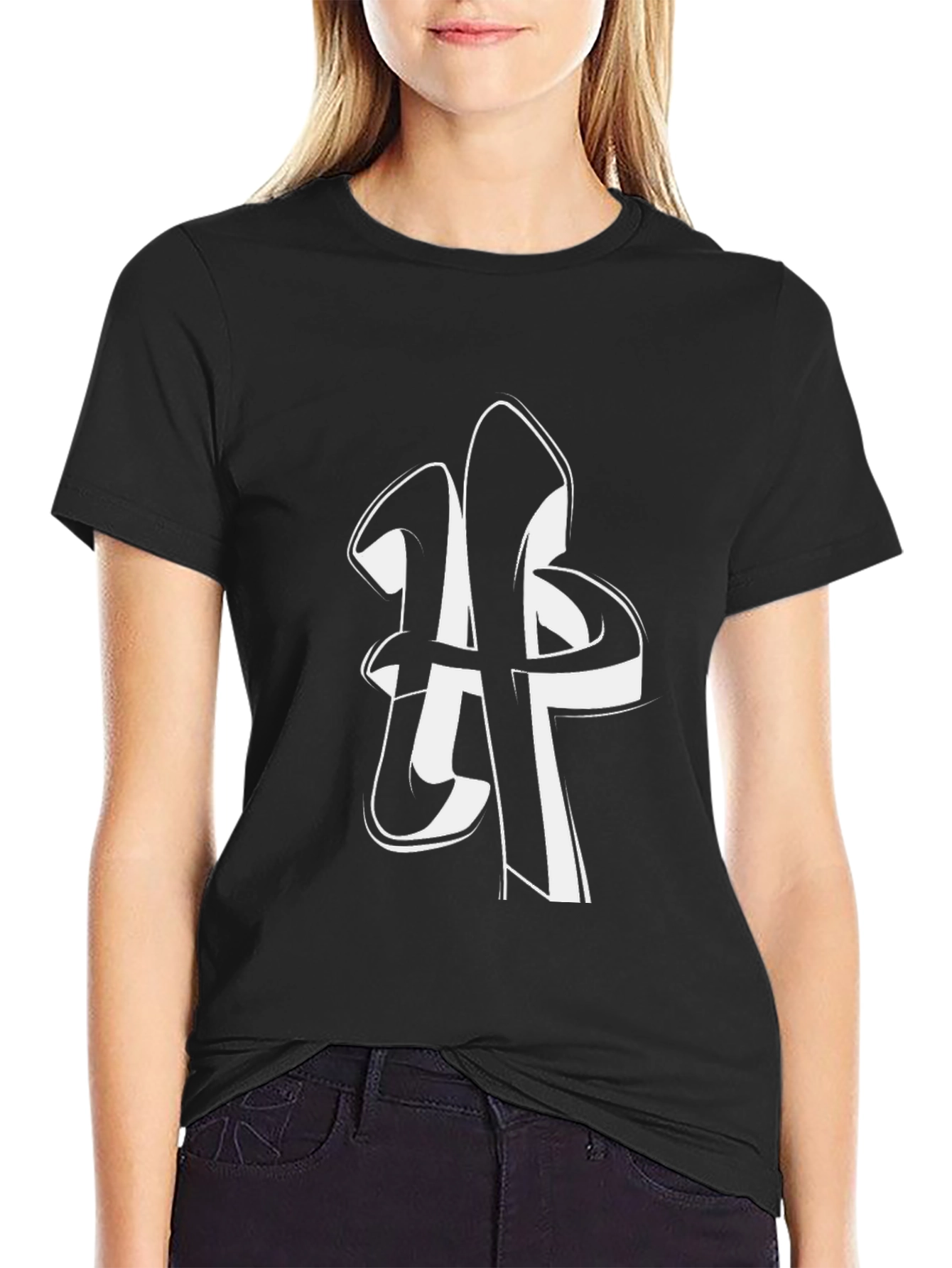 Bold Graphic Tee - Black Cotton Shirt