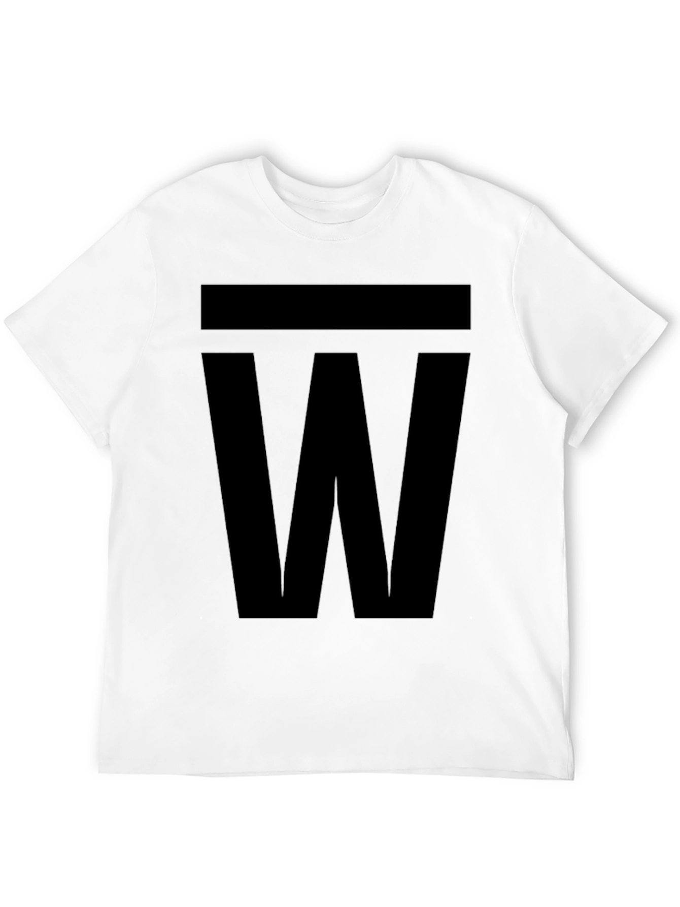 Bold W Graphic Tee - Classic Black Cotton T-Shirt