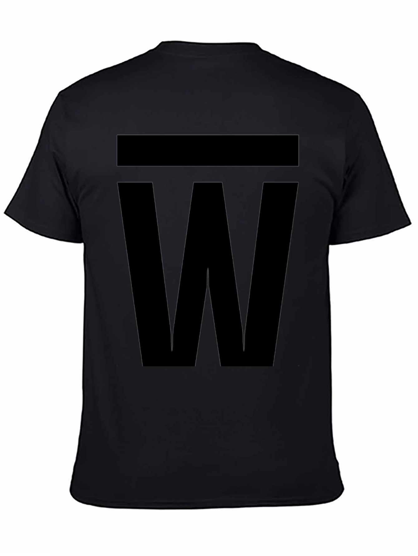 Bold W Graphic Tee - Classic Black Cotton T-Shirt