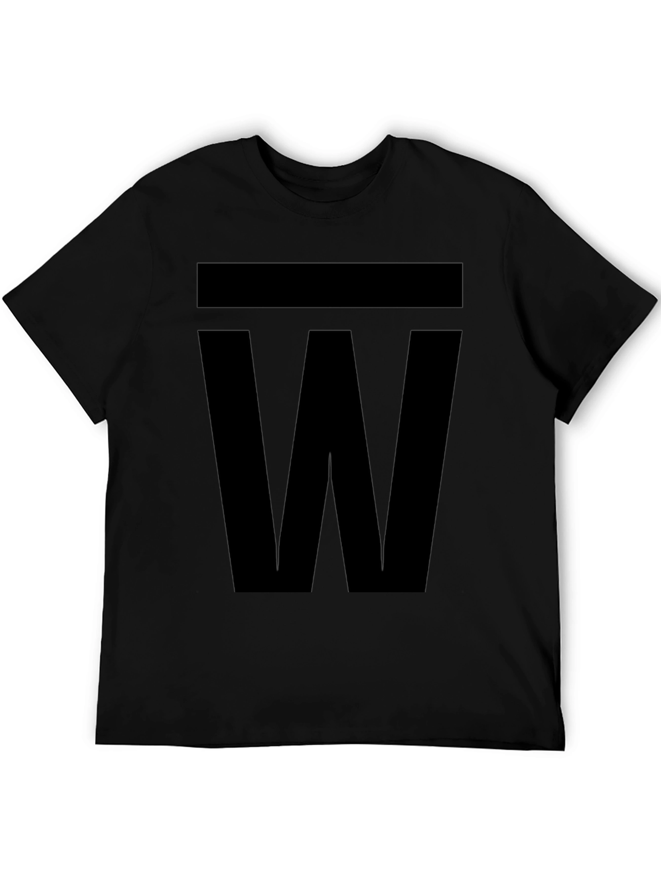 Bold W Graphic Tee - Classic Black Cotton T-Shirt