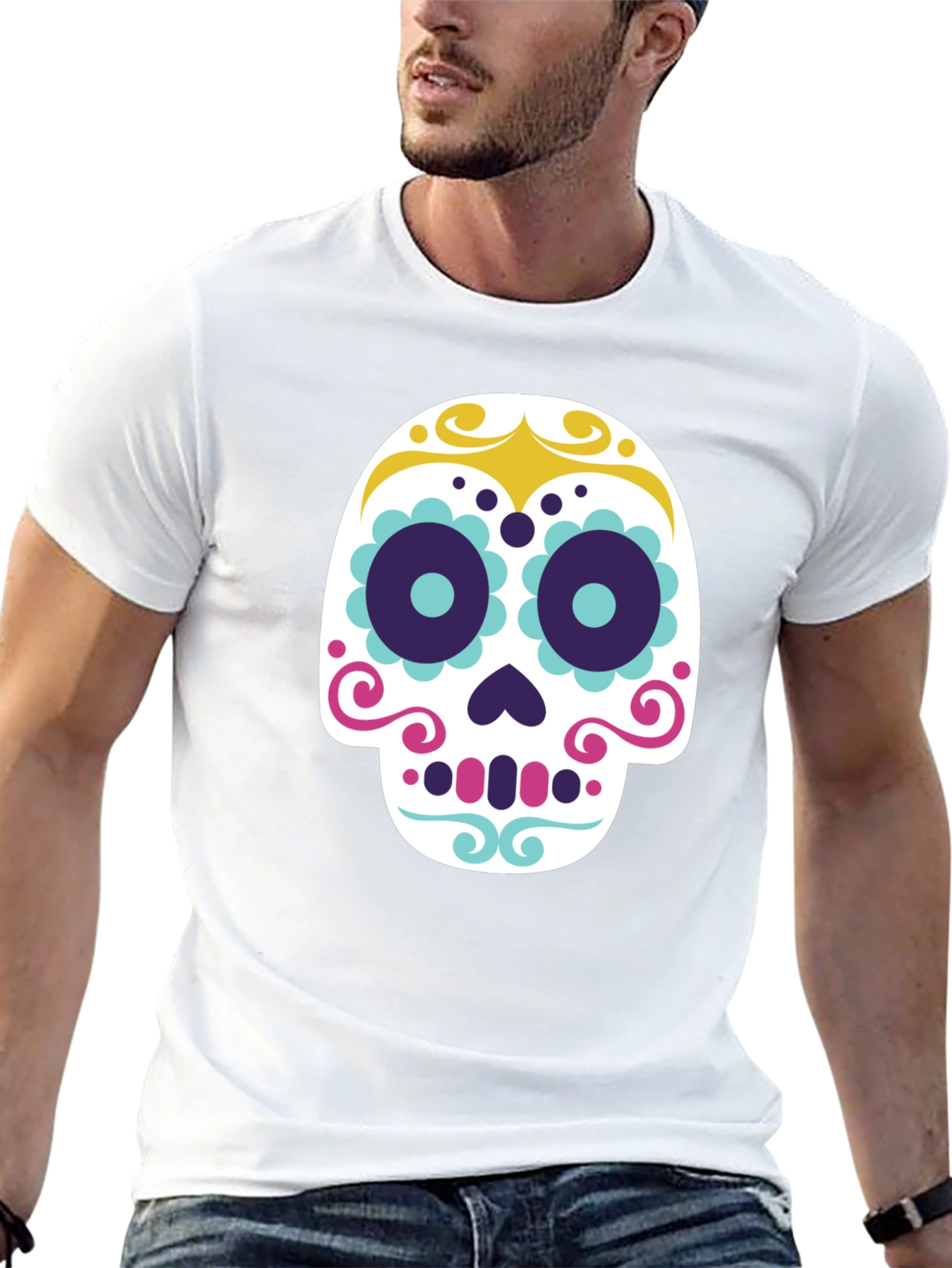 Sugar Skull Graphic Tee - Mens Black T-Shirt