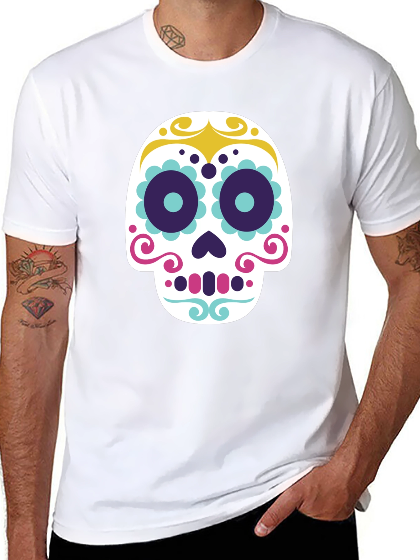 Sugar Skull Graphic Tee - Mens Black T-Shirt