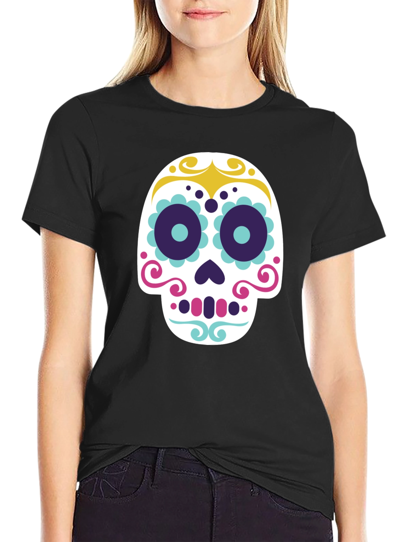 Sugar Skull Graphic Tee - Mens Black T-Shirt