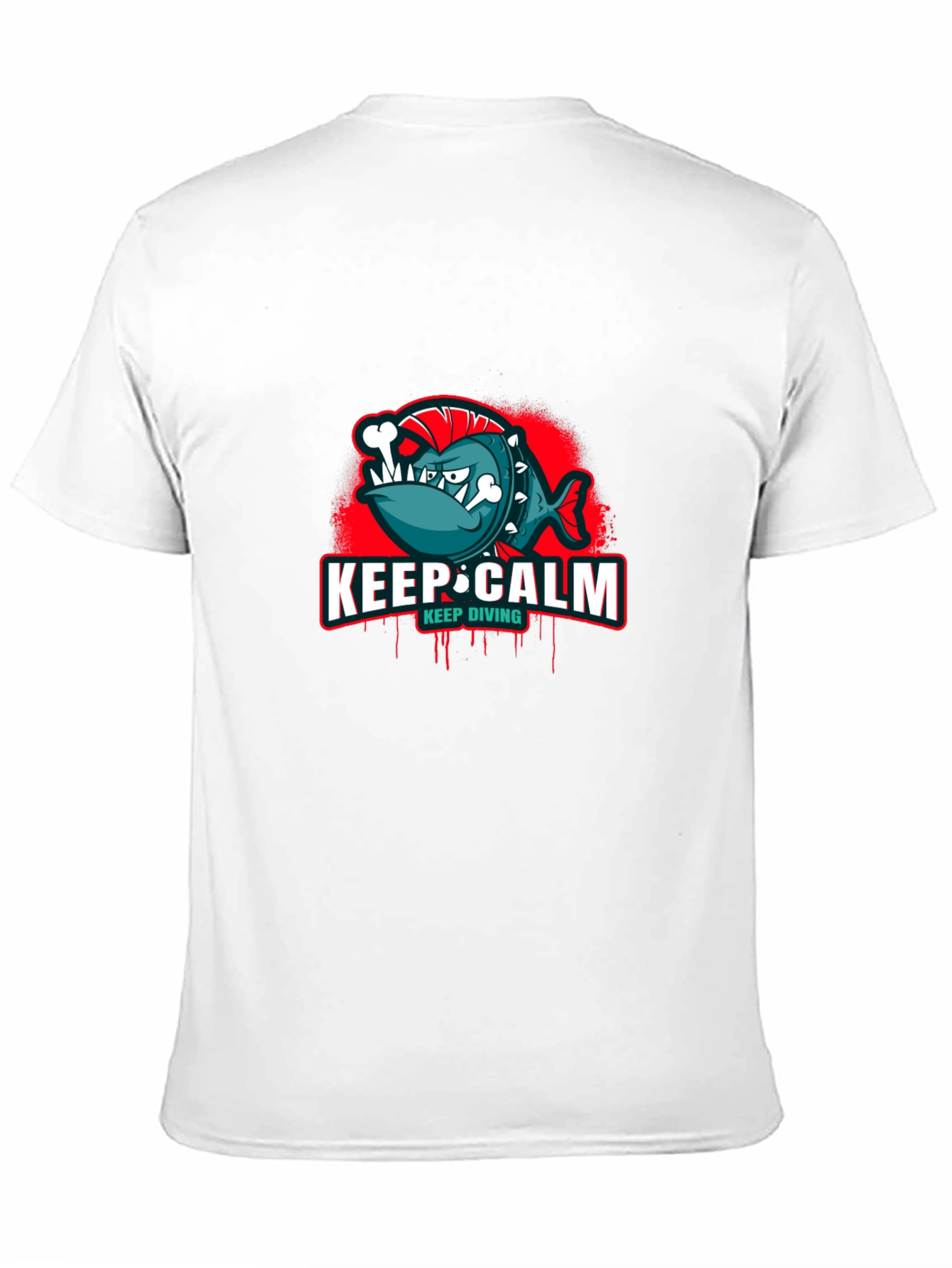 Keep Calm Keep Diving T-Shirt - Punk Fish Design
