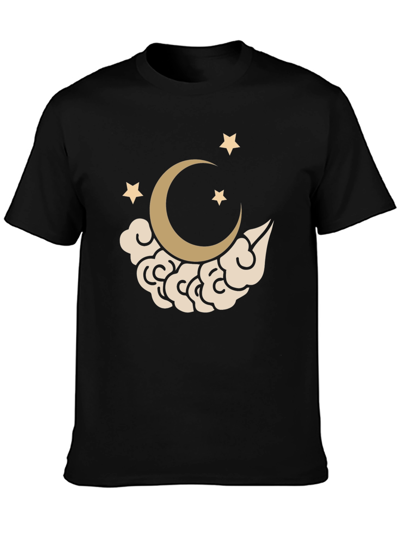Moon & Stars Graphic T-Shirt - Black