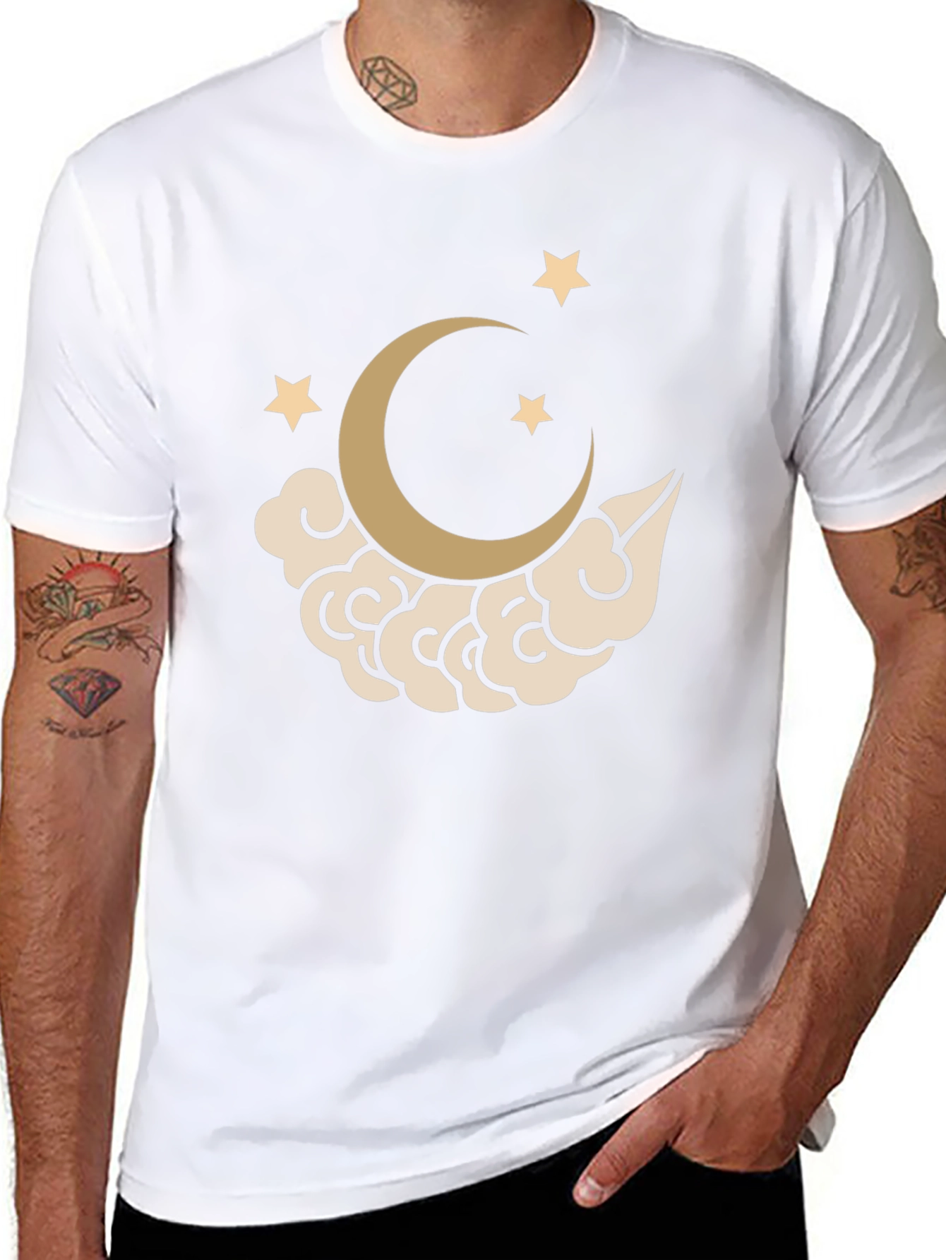 Moon & Stars Graphic T-Shirt - Black