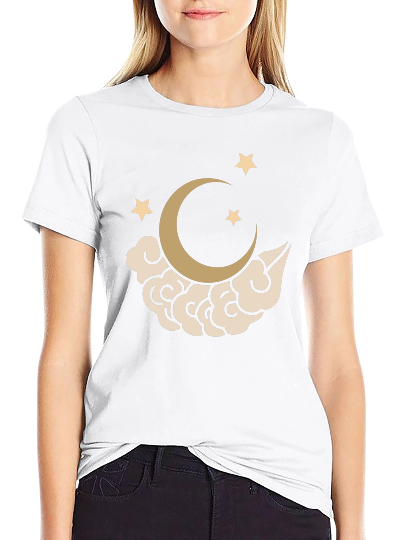 Moon & Stars Graphic T-Shirt - Black