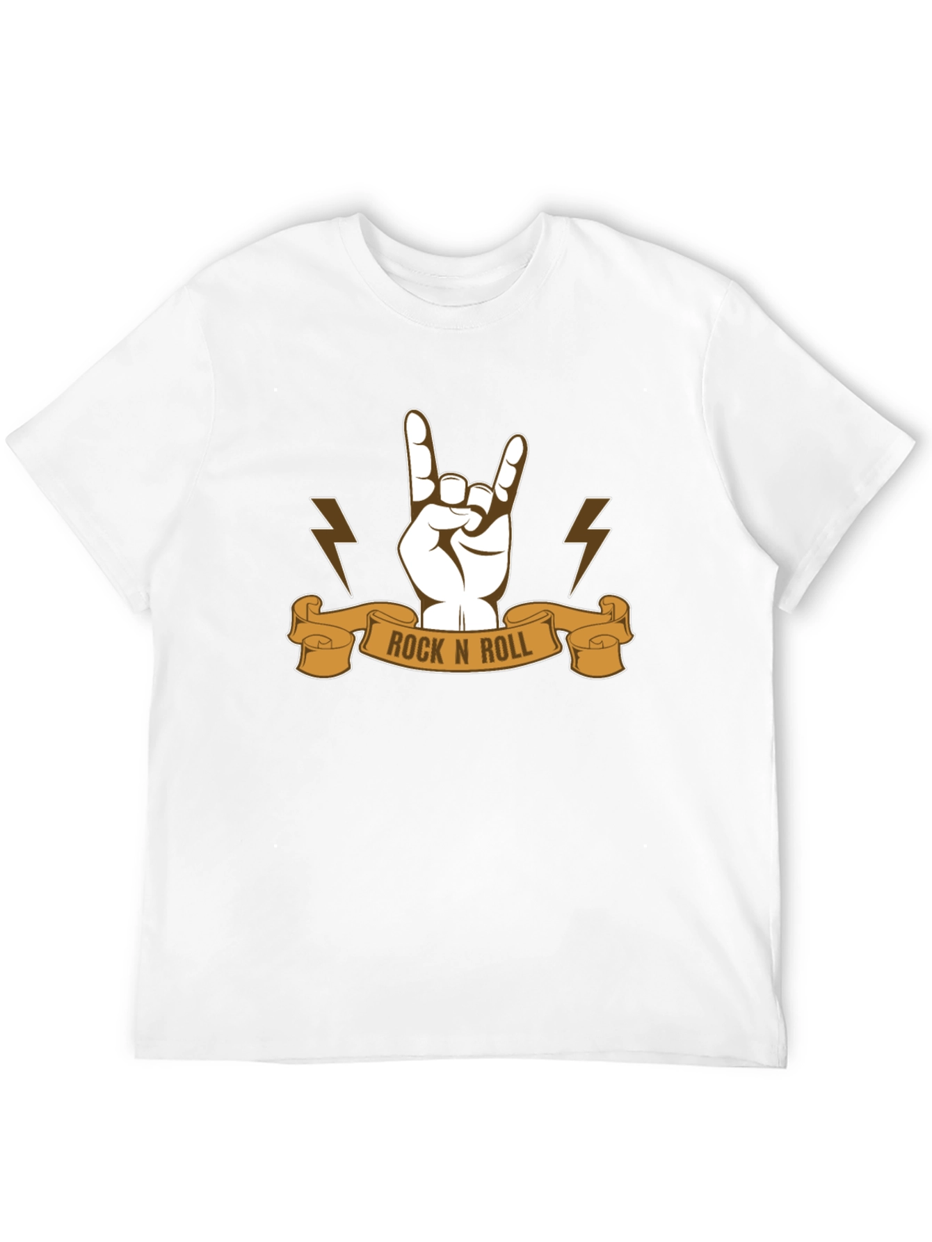 Rock N Roll Graphic Tee - Black Cotton T-Shirt