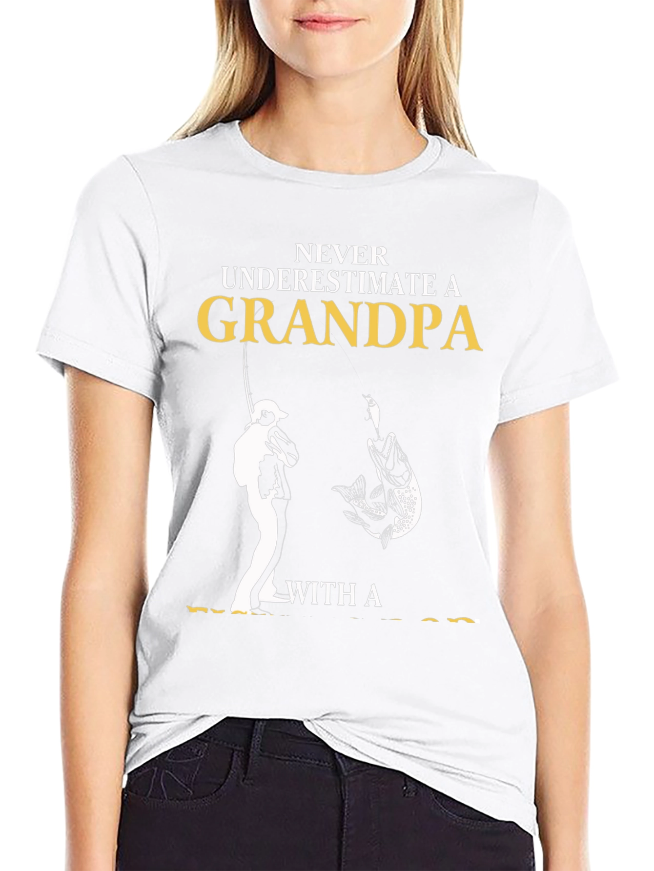 Never Underestimate Grandpa Fishing T-Shirt