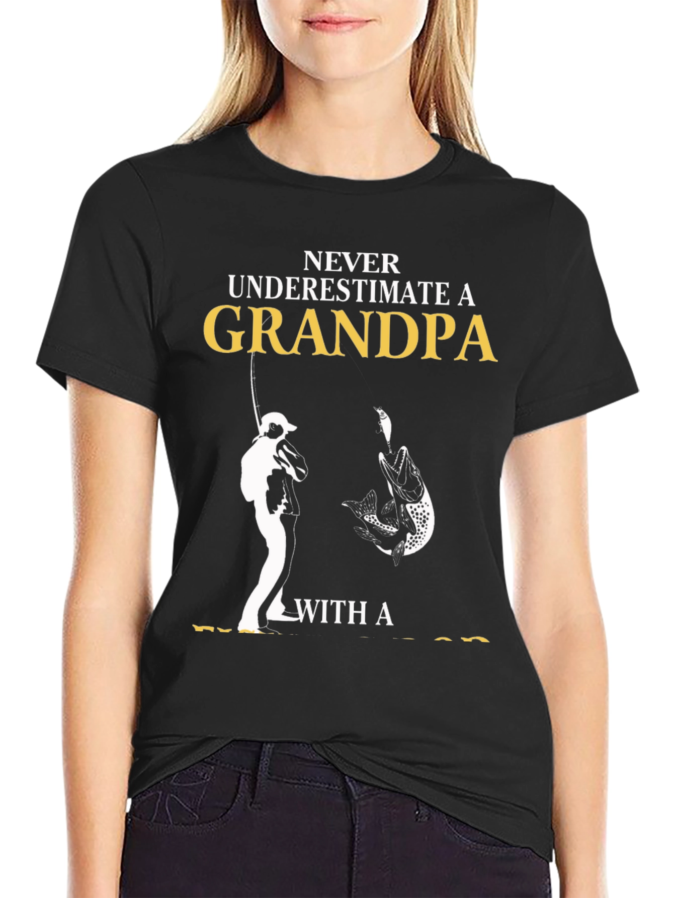 Never Underestimate Grandpa Fishing T-Shirt