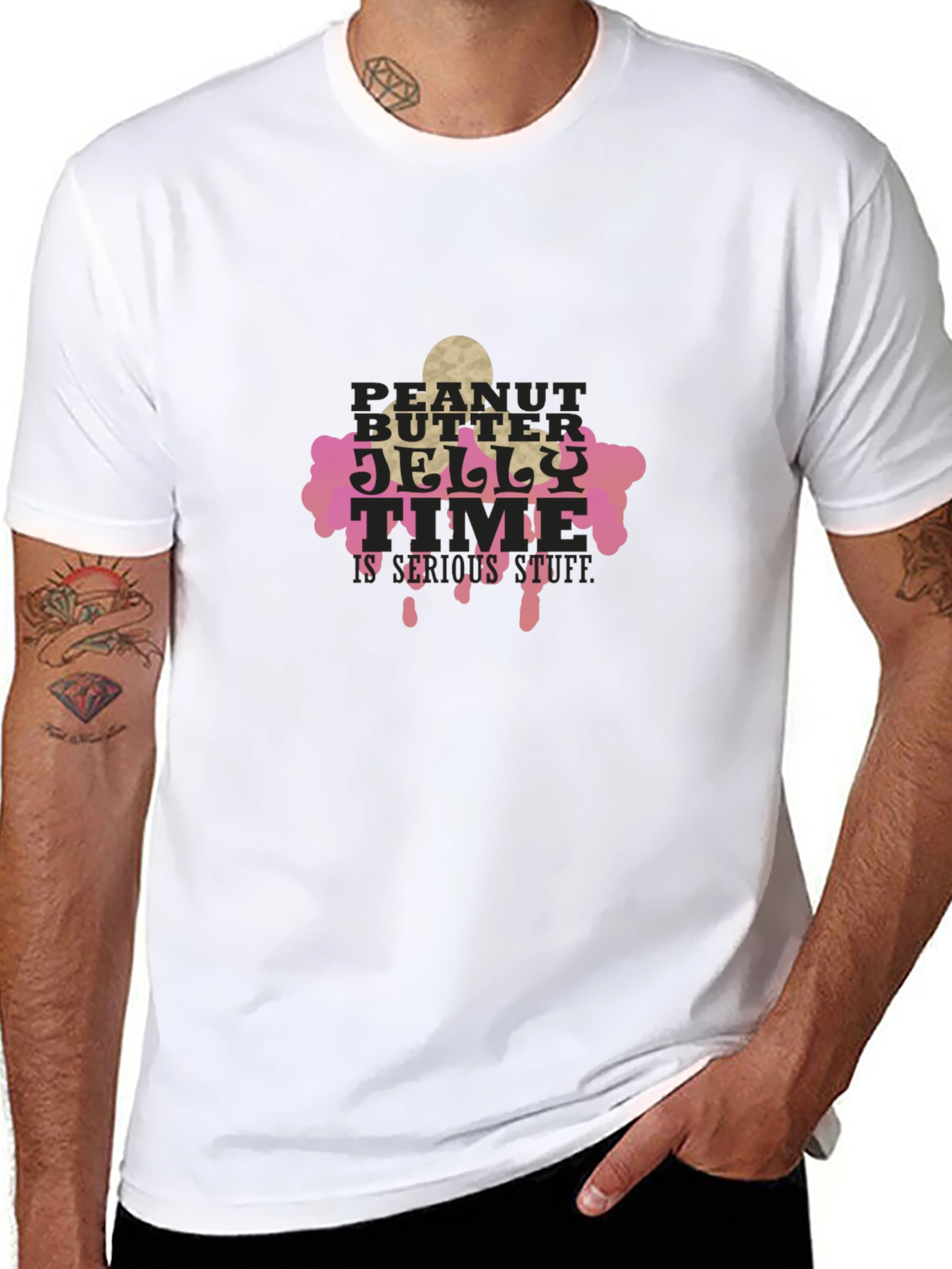 Peanut Butter Jelly Time Black T-Shirt