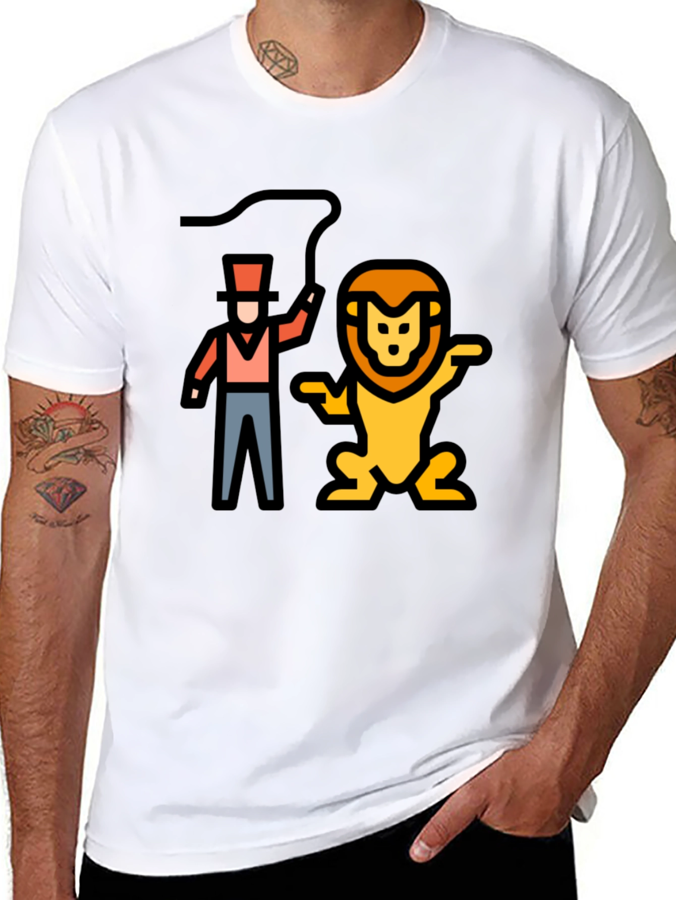 Lion Tamer Graphic Black T-Shirt