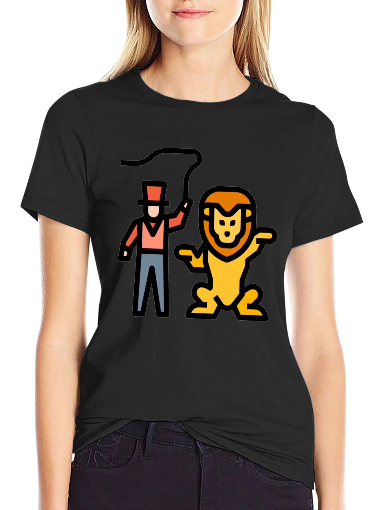 Lion Tamer Graphic Black T-Shirt
