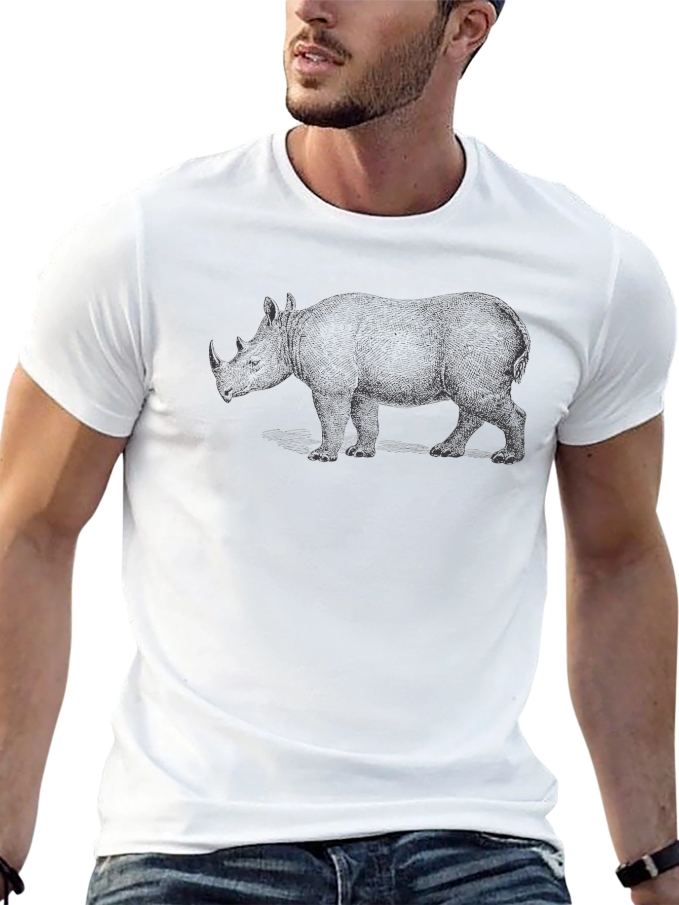 Rhino Graphic T-Shirt - Casual Cotton Tee