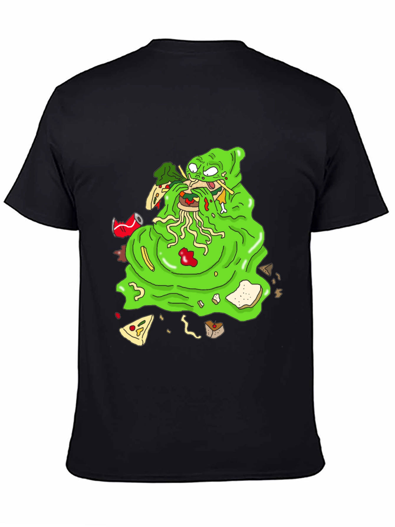 Green Blob Monster Eating Graphic T-Shirt
