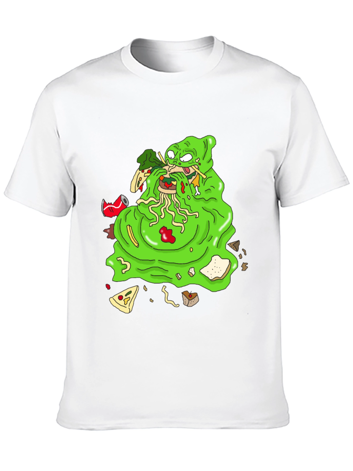 Green Blob Monster Eating Graphic T-Shirt