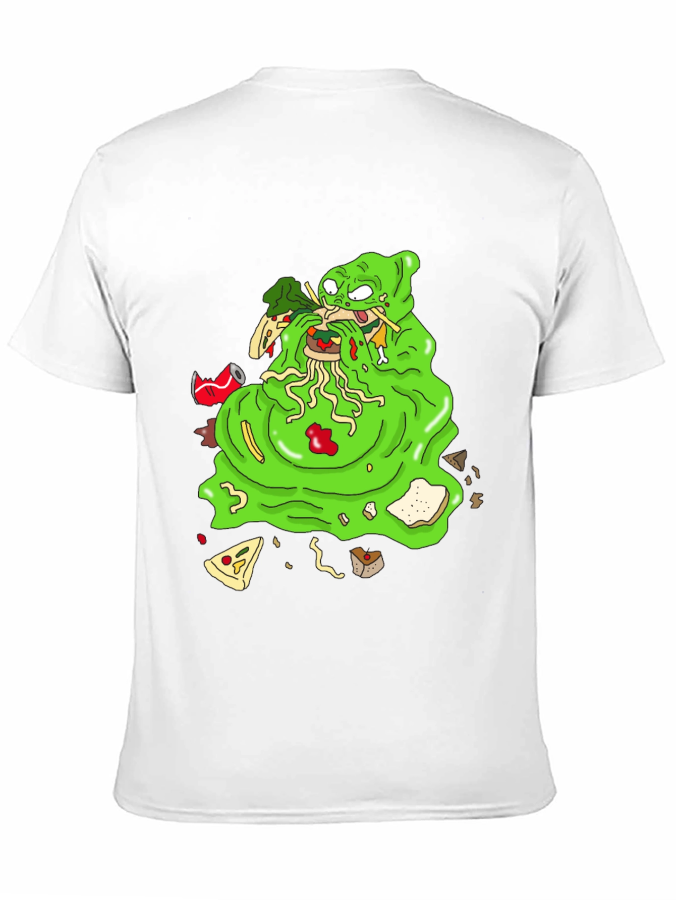 Green Blob Monster Eating Graphic T-Shirt